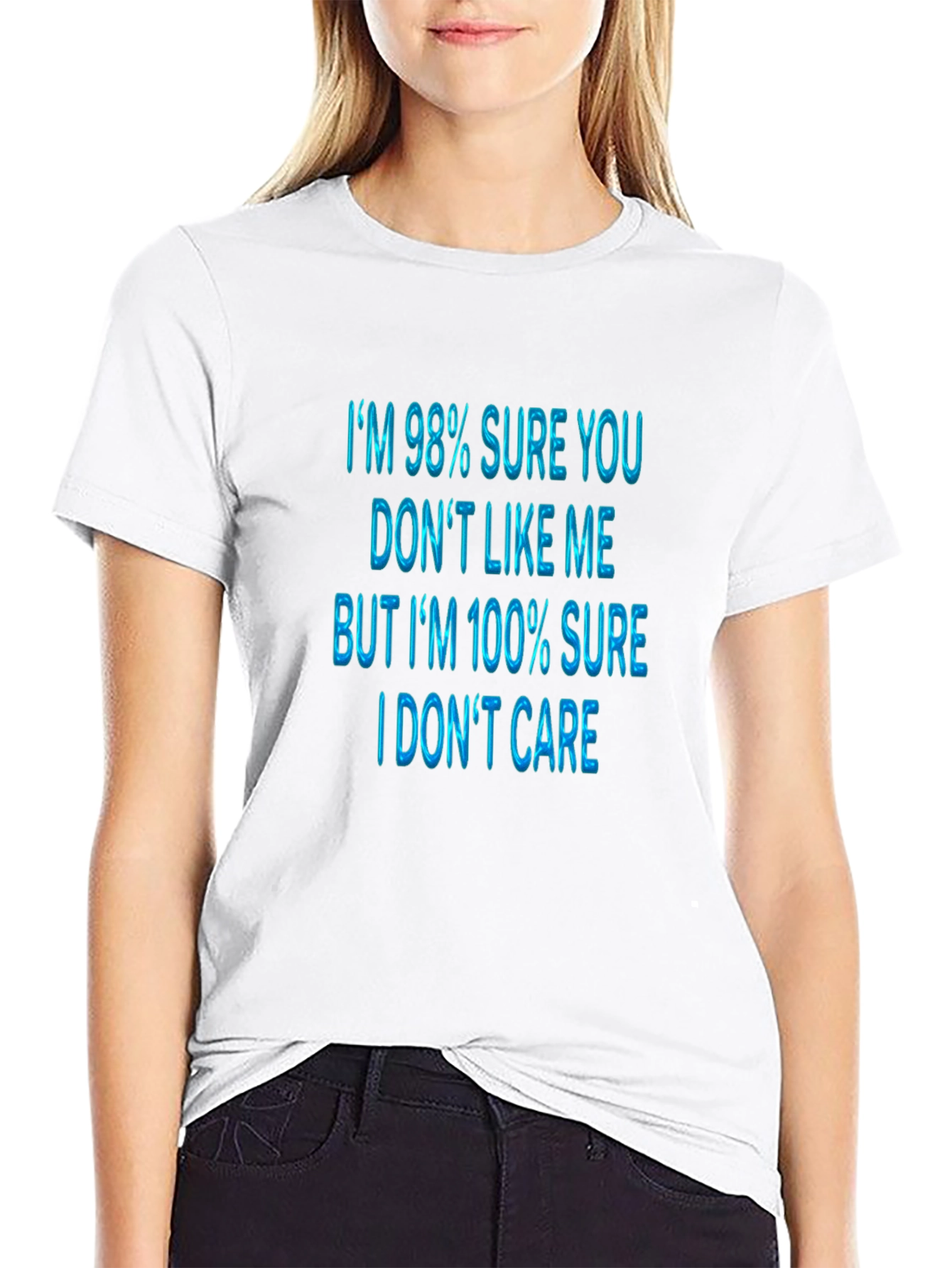 Black I Don't Care T-Shirt Sarcastic Graphic Tee view 9