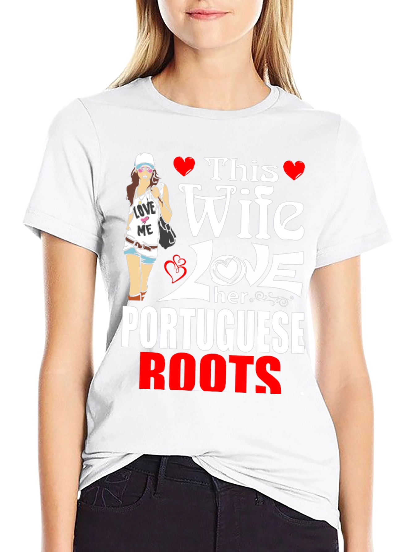 Black Wife Loves Portuguese Roots T-Shirt view 9