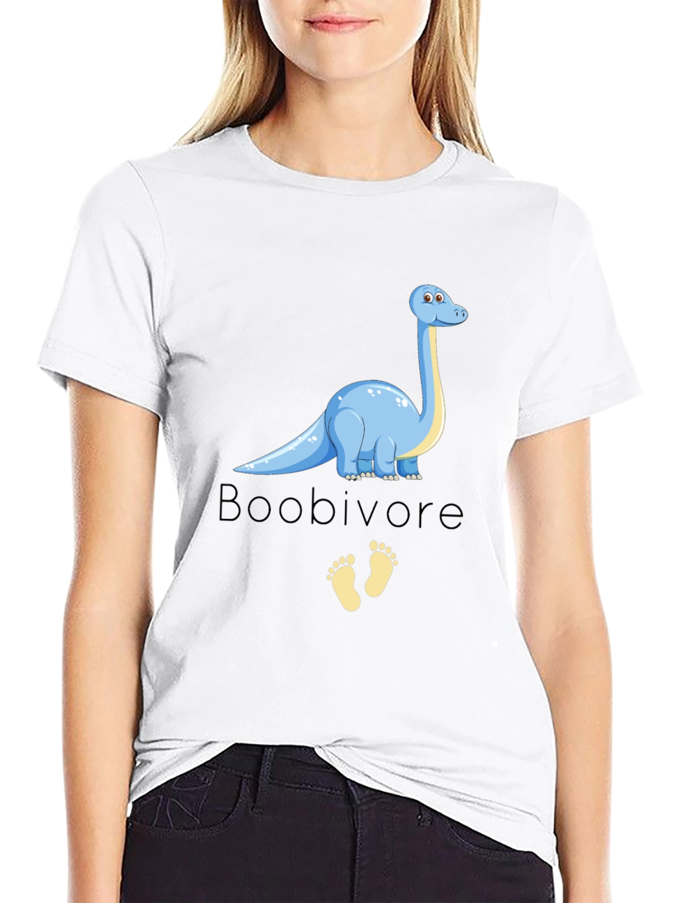 Black Boobivore Dinosaur Graphic T-Shirt view 9