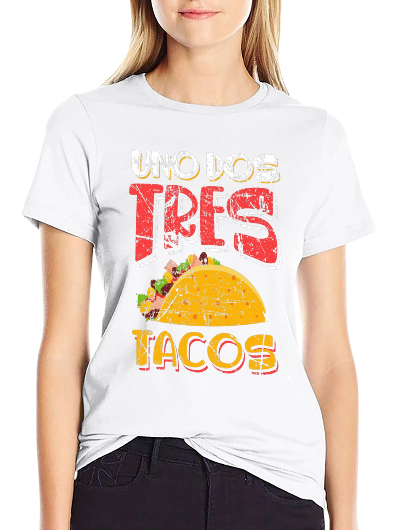 Black Uno Dos Tres Tacos Graphic T-Shirt view 9