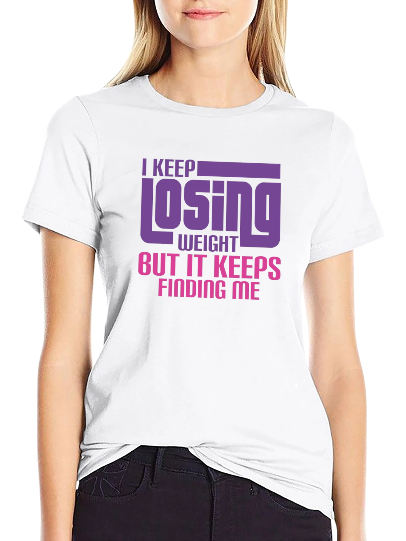 Black Funny Weight Loss T-Shirt - Losing Weight Humor view 9