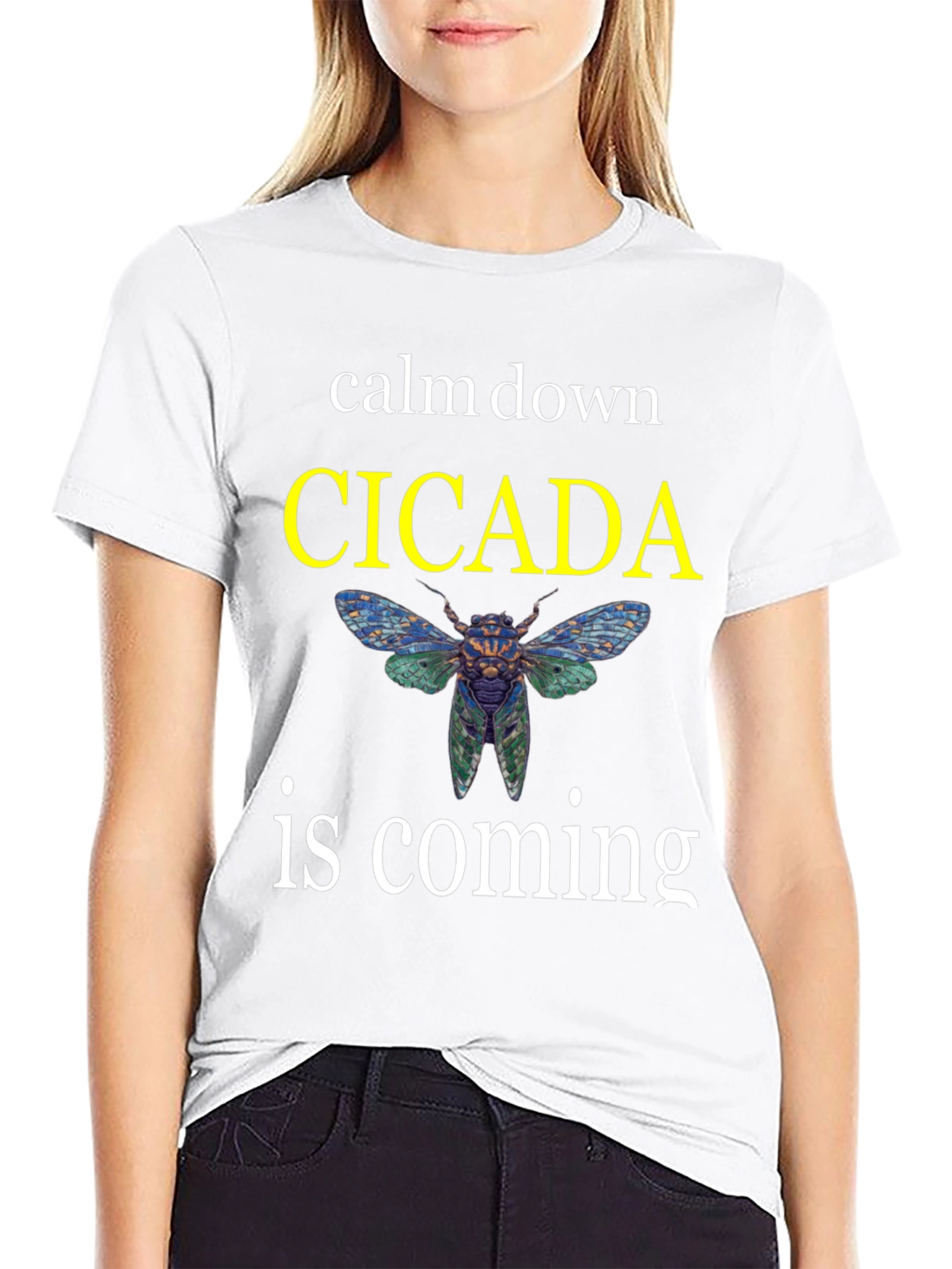 Black Calm Down Cicada T-Shirt view 9