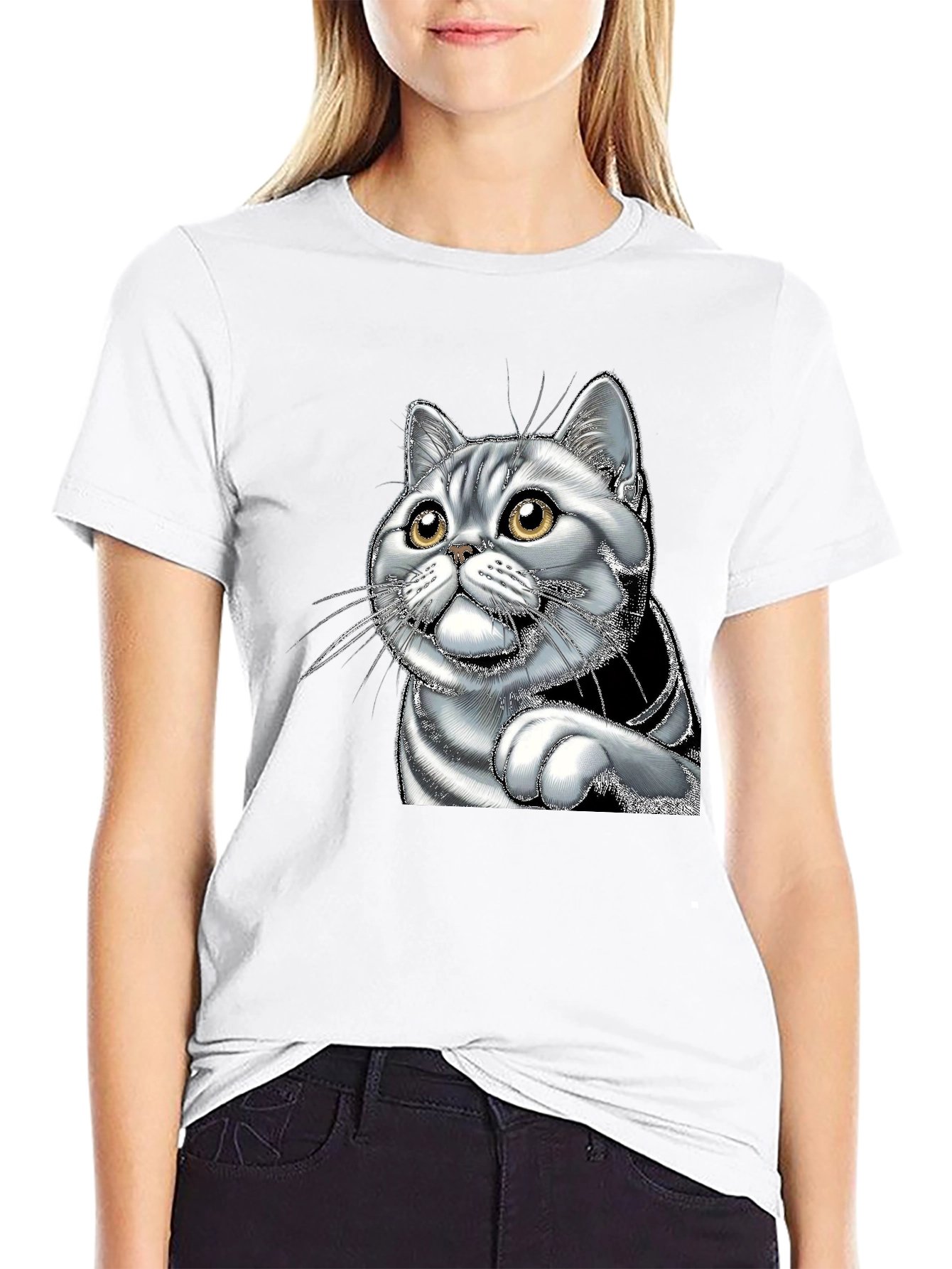 Black Cool Cat Graphic Tee - Men's Black T-Shirt view 9