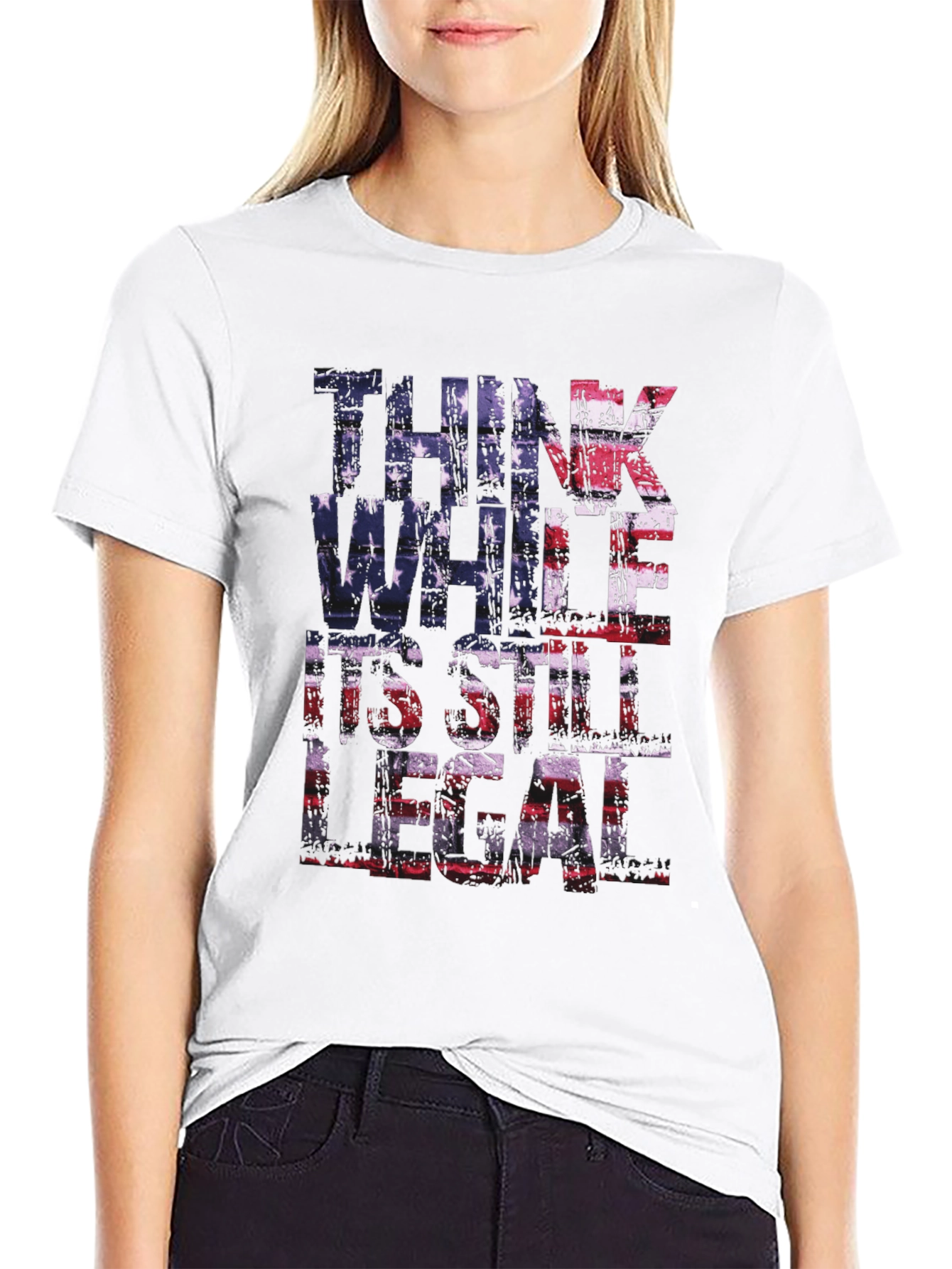 Black Think While It's Still Legal T-Shirt view 9