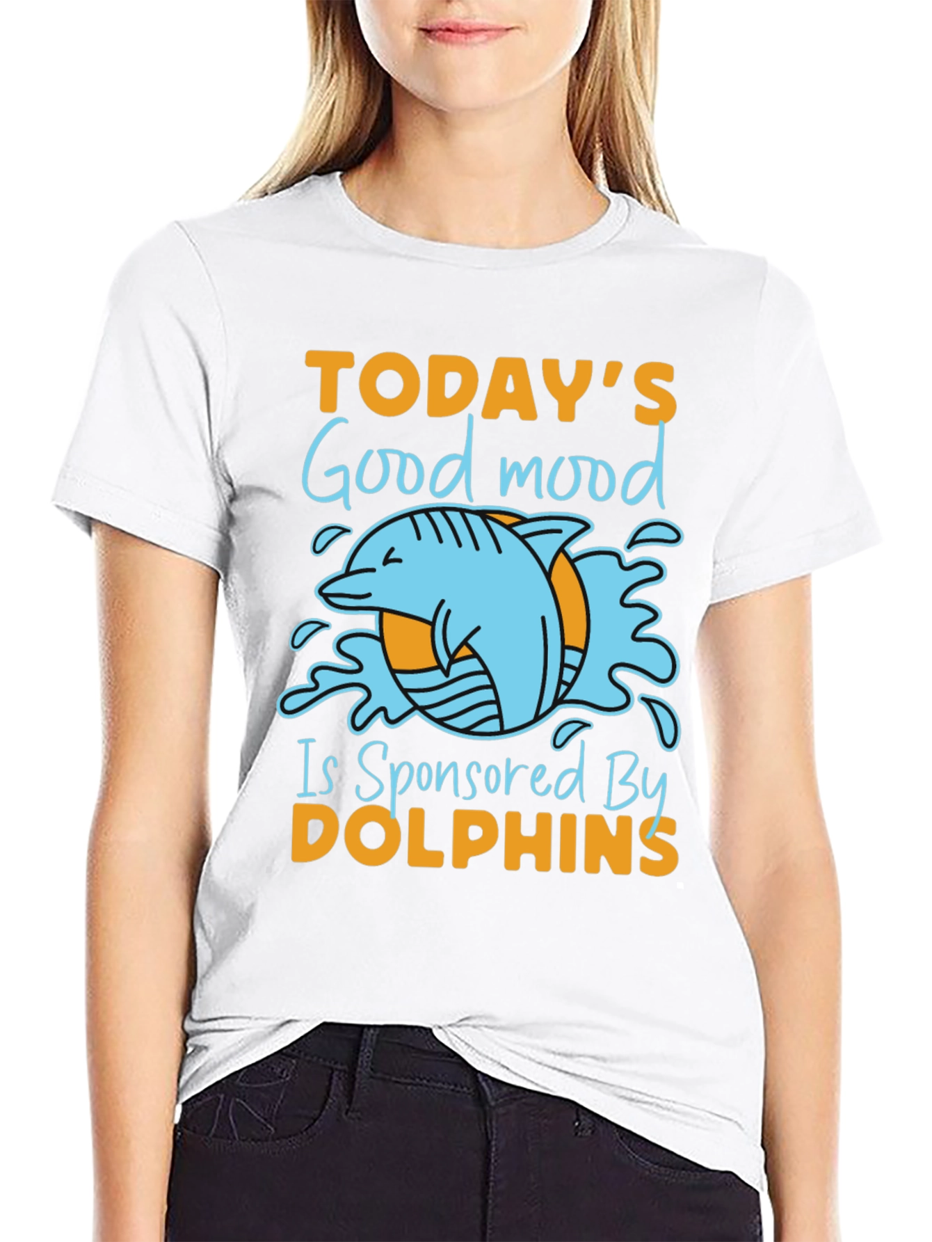 Black Dolphin Good Mood Graphic Tee - Unisex view 9