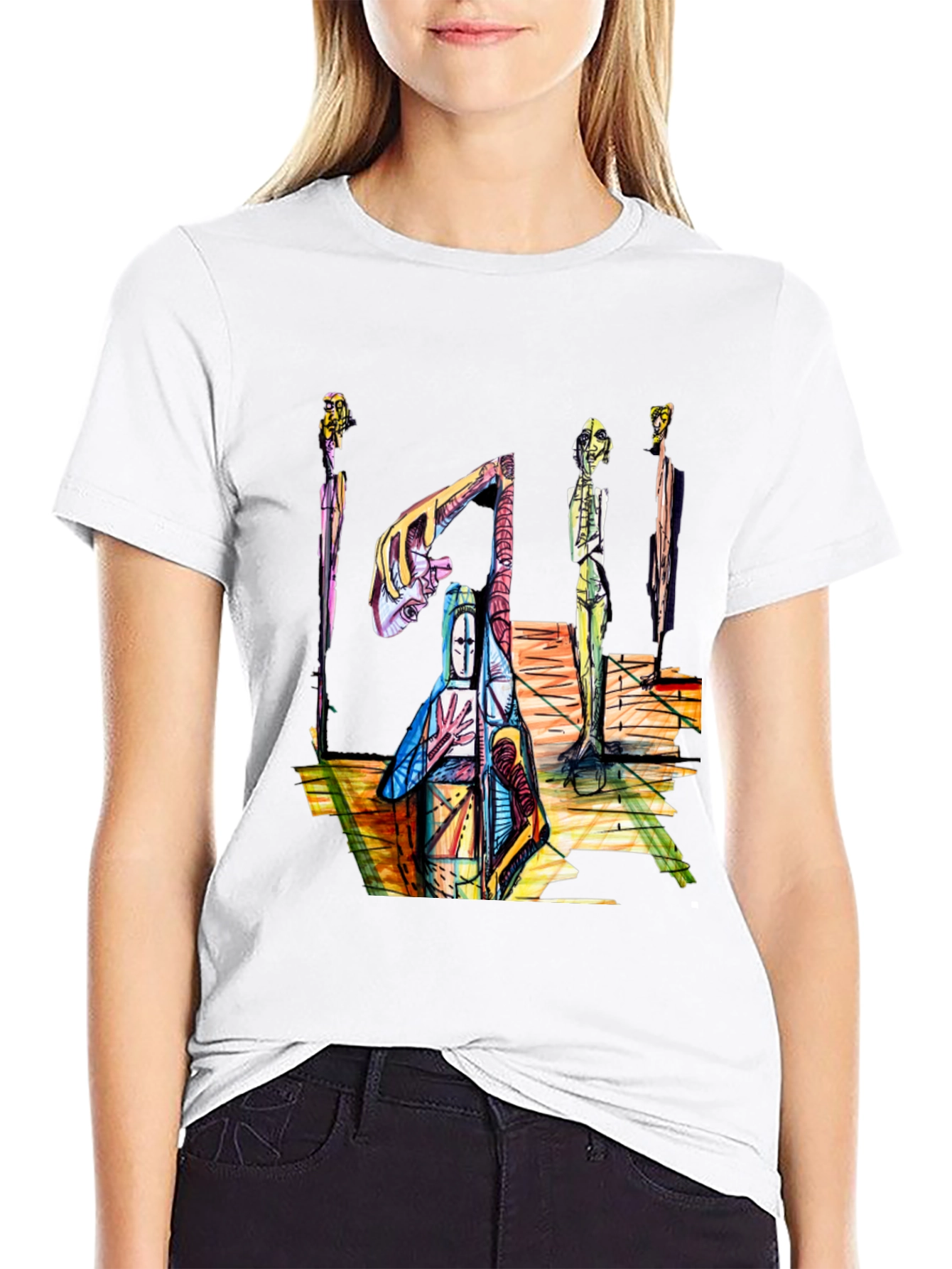 Black Abstract Art Graphic T-Shirt - Unique Design view 9