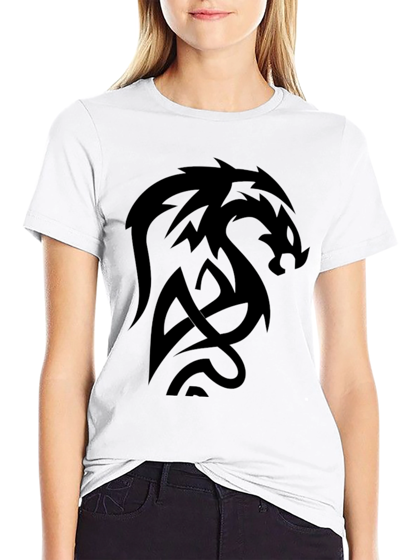 Black Dragon Graphic Black T-Shirt - Men's Stylish Tee view 9
