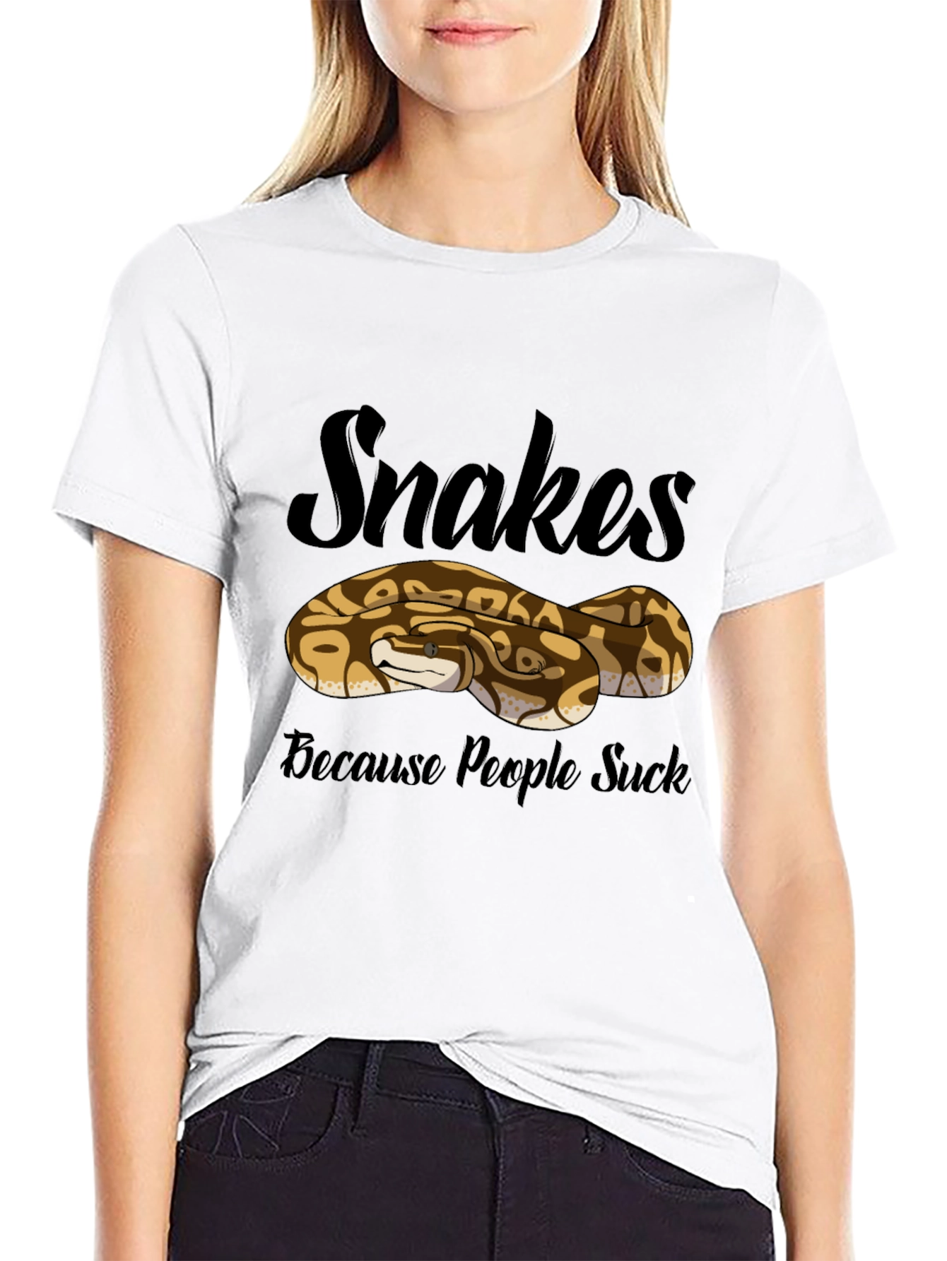 Black Snakes Because People Suck T-Shirt view 9