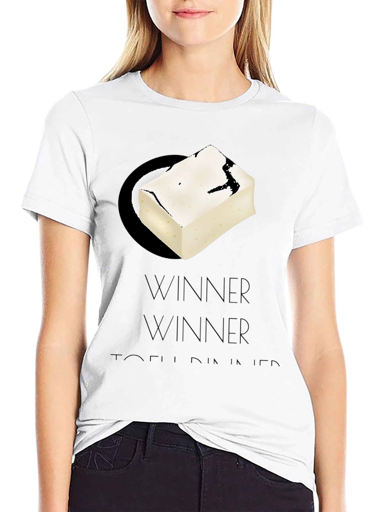 Black Winner Tofu Dinner Graphic Tee view 9