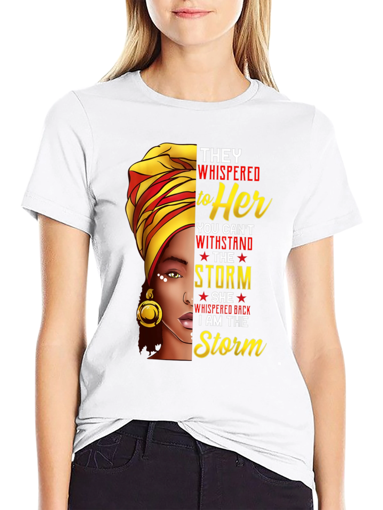 Black Empowered Woman Graphic T-Shirt - I Am The Storm view 9