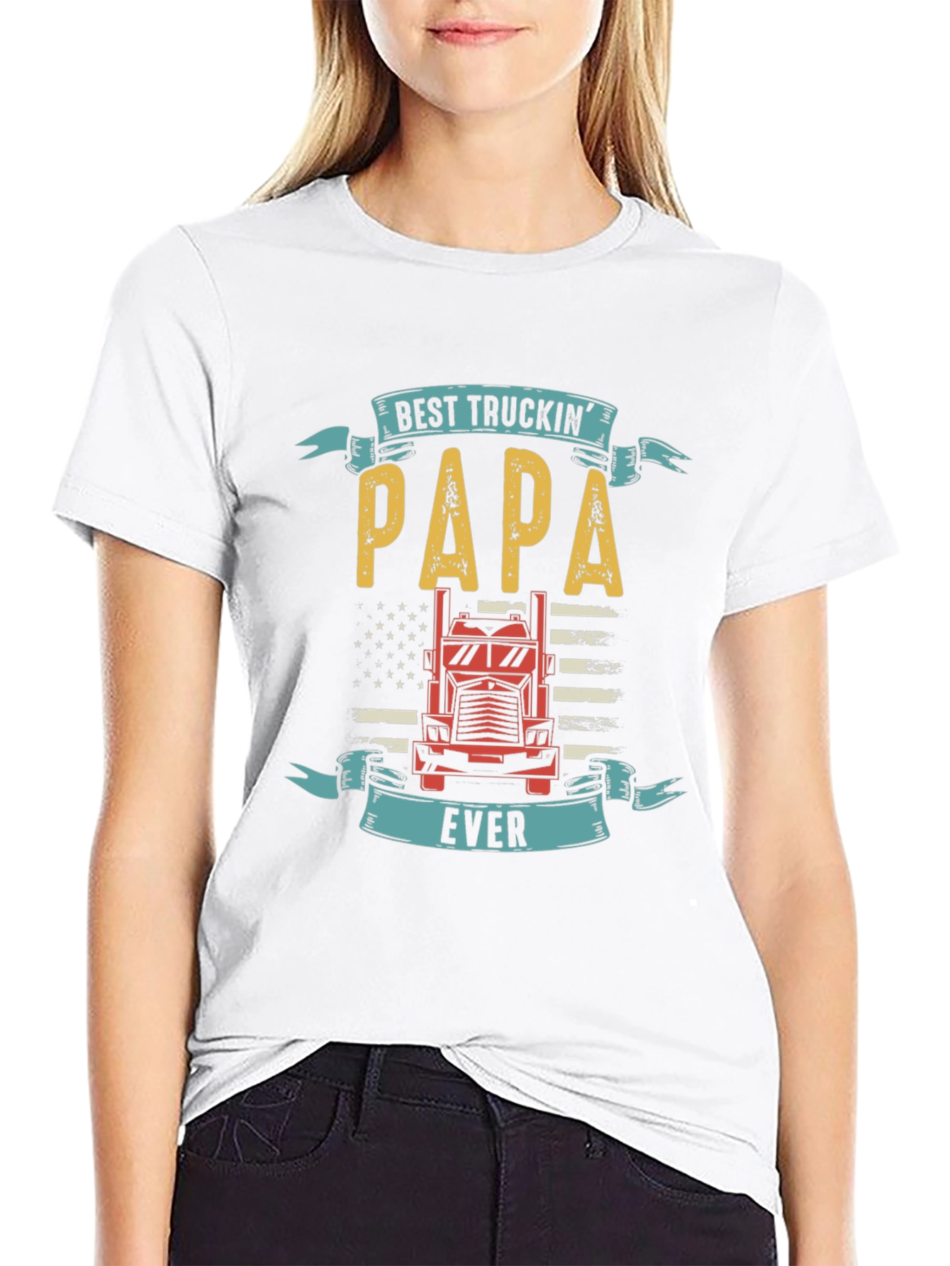 Black Best Truckin' Papa Ever T-Shirt view 9