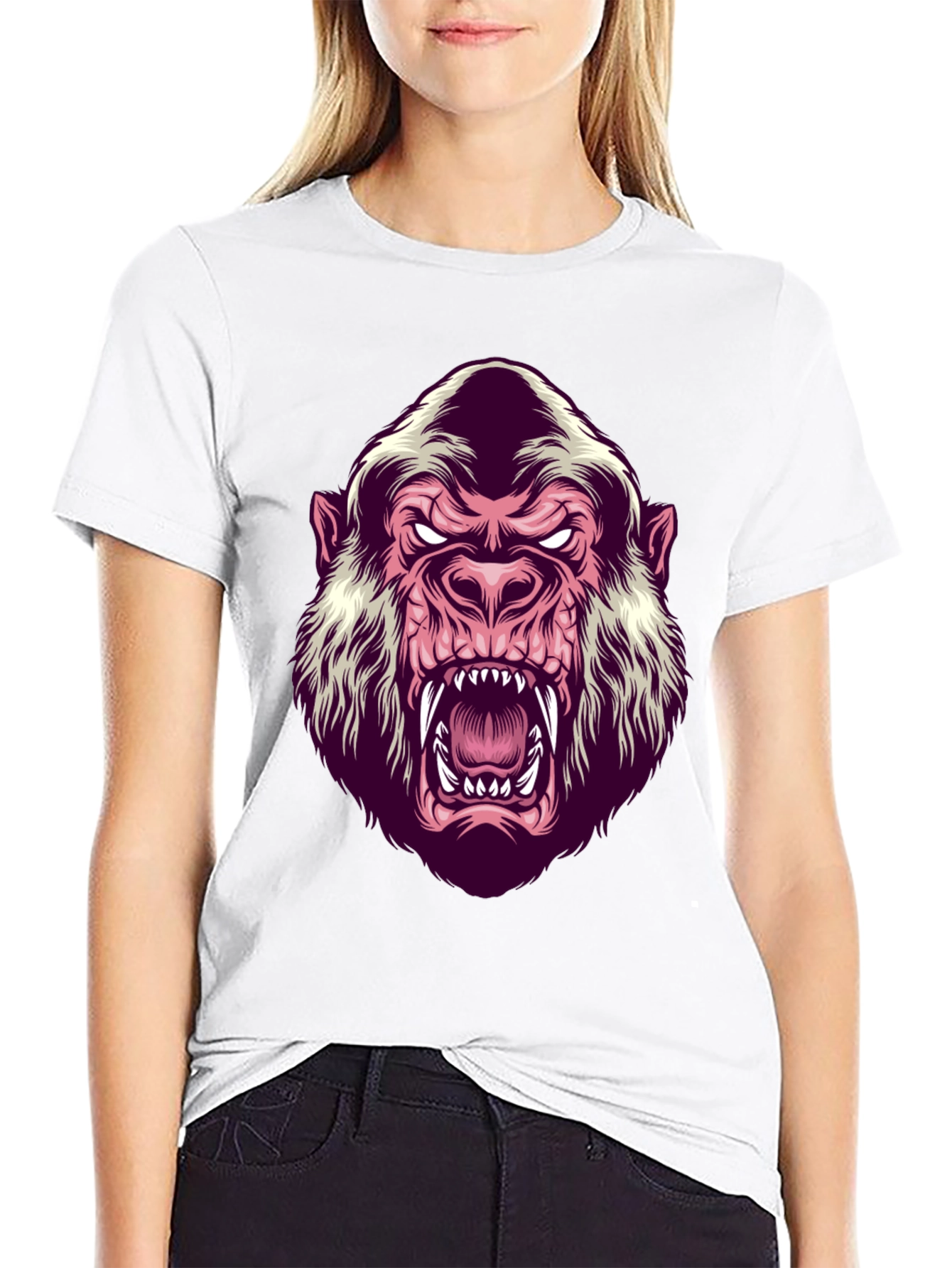 Black Men's Black Gorilla Graphic T-Shirt view 9