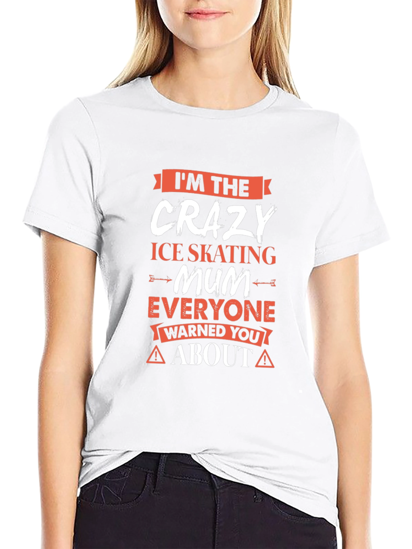 Black Crazy Ice Skating Mum T-Shirt - Novelty Graphic Tee view 9