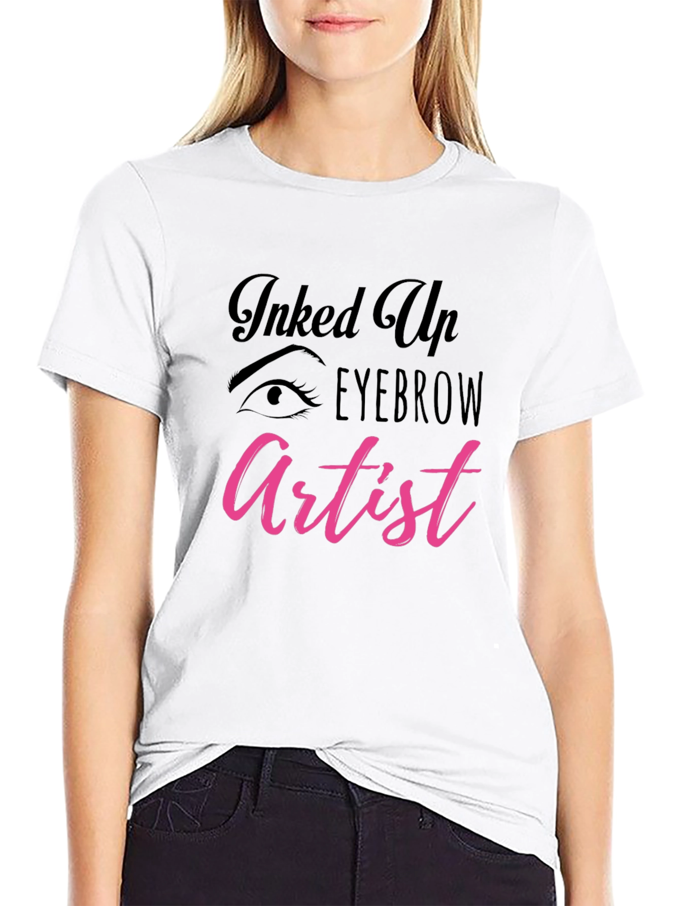 Black Inked Up Eyebrow Artist T-Shirt view 9