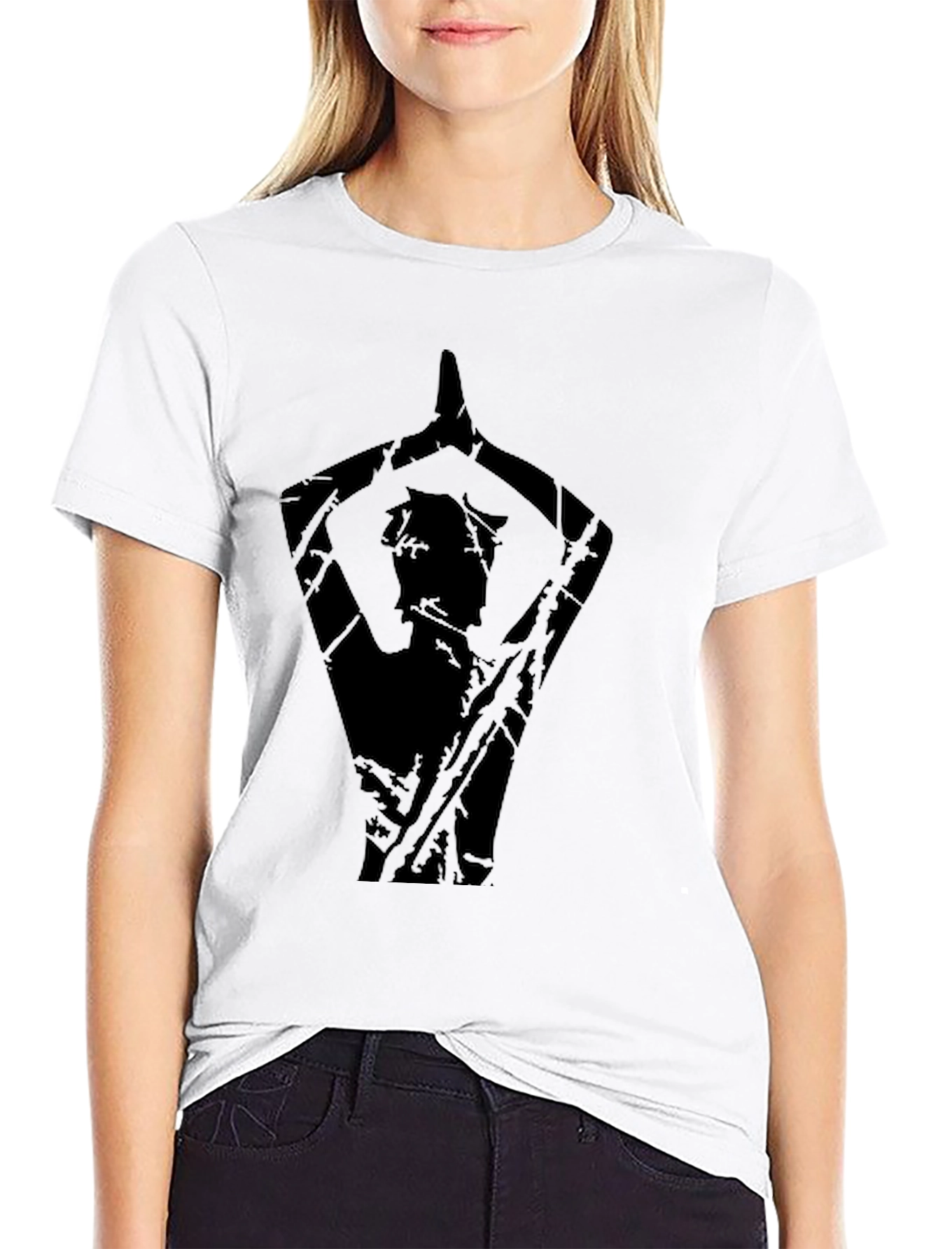 Black Men's Black Yoga Silhouette Graphic Tee view 9