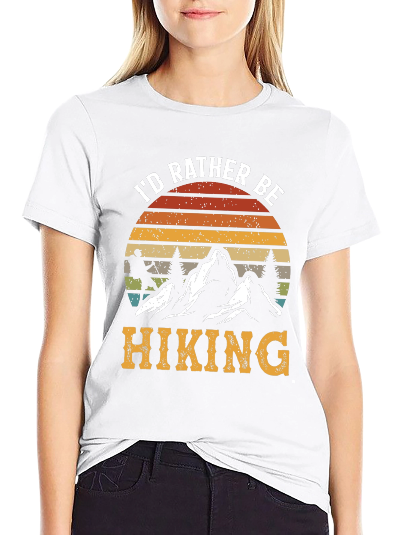 Black I'd Rather Be Hiking Graphic Tee - Outdoor Adventure Shirt view 9