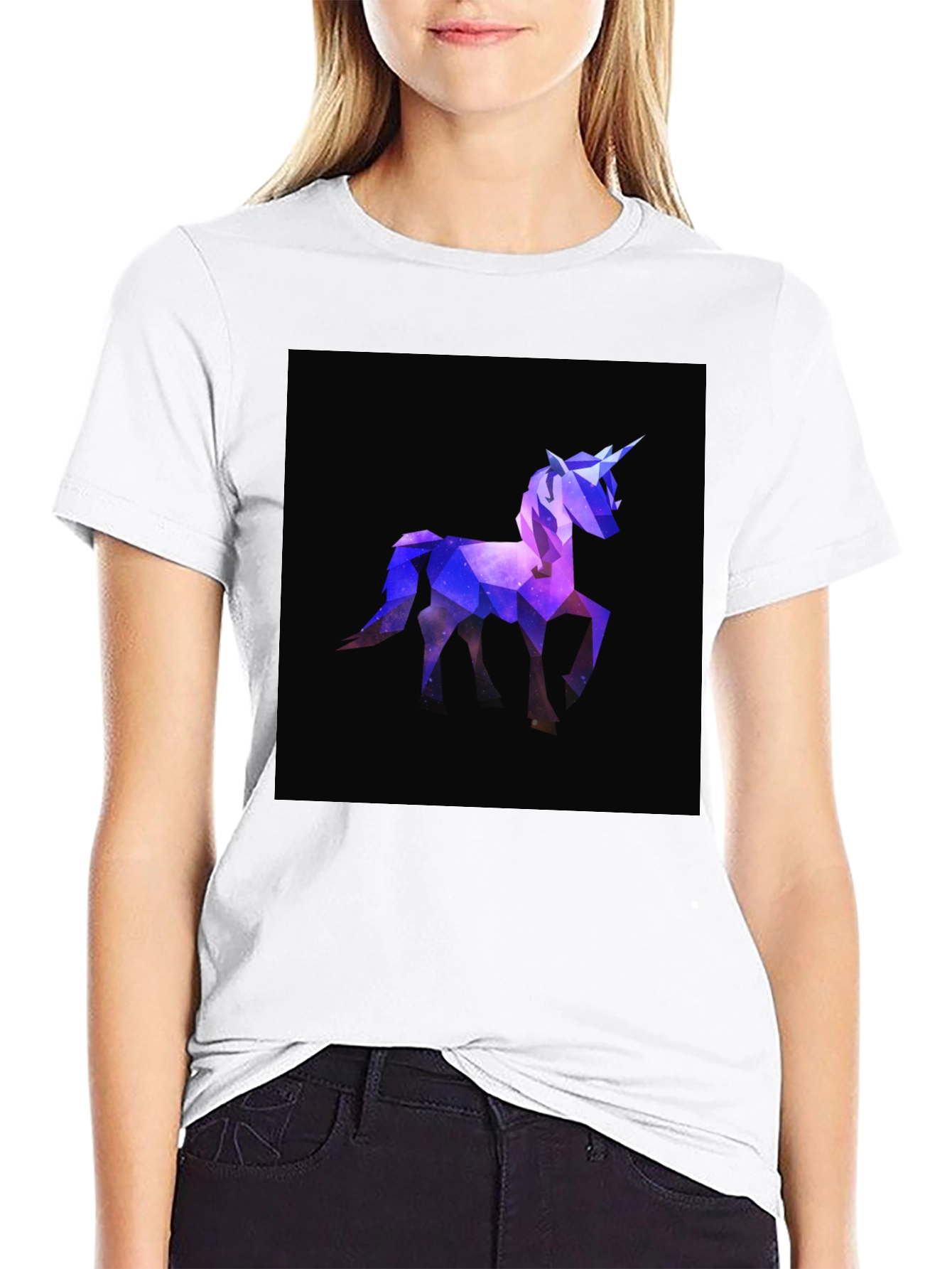 Black Geometric Unicorn T-Shirt - Stylish Graphic Tee view 9