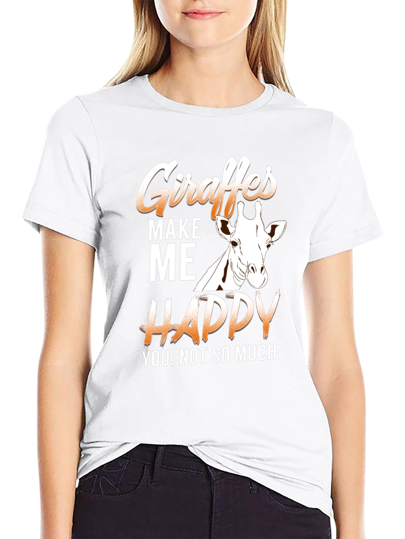 Black Giraffe Graphic T-Shirt - Funny Animal Lover Tee view 9