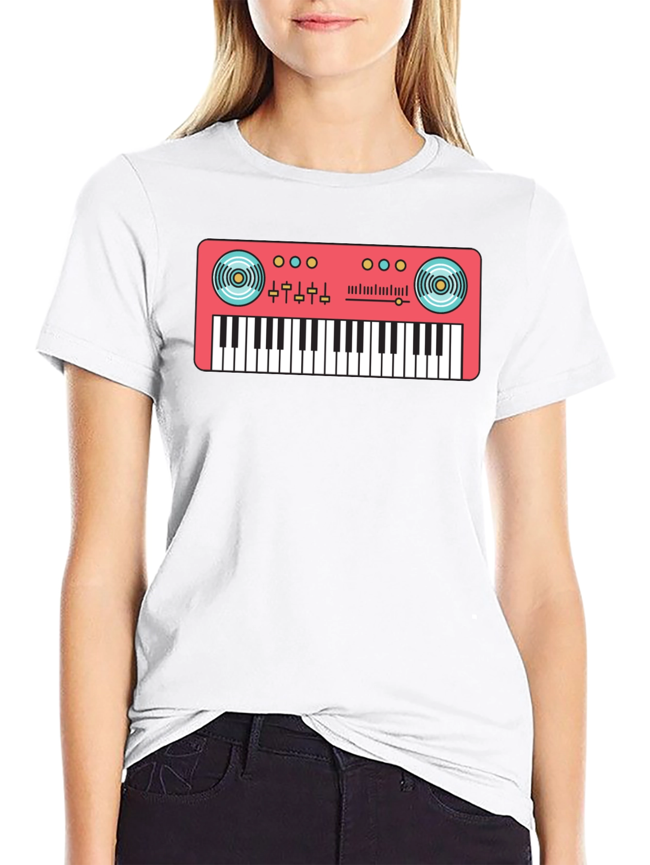 Black Synth Graphic T-Shirt - Retro Music Tee view 9