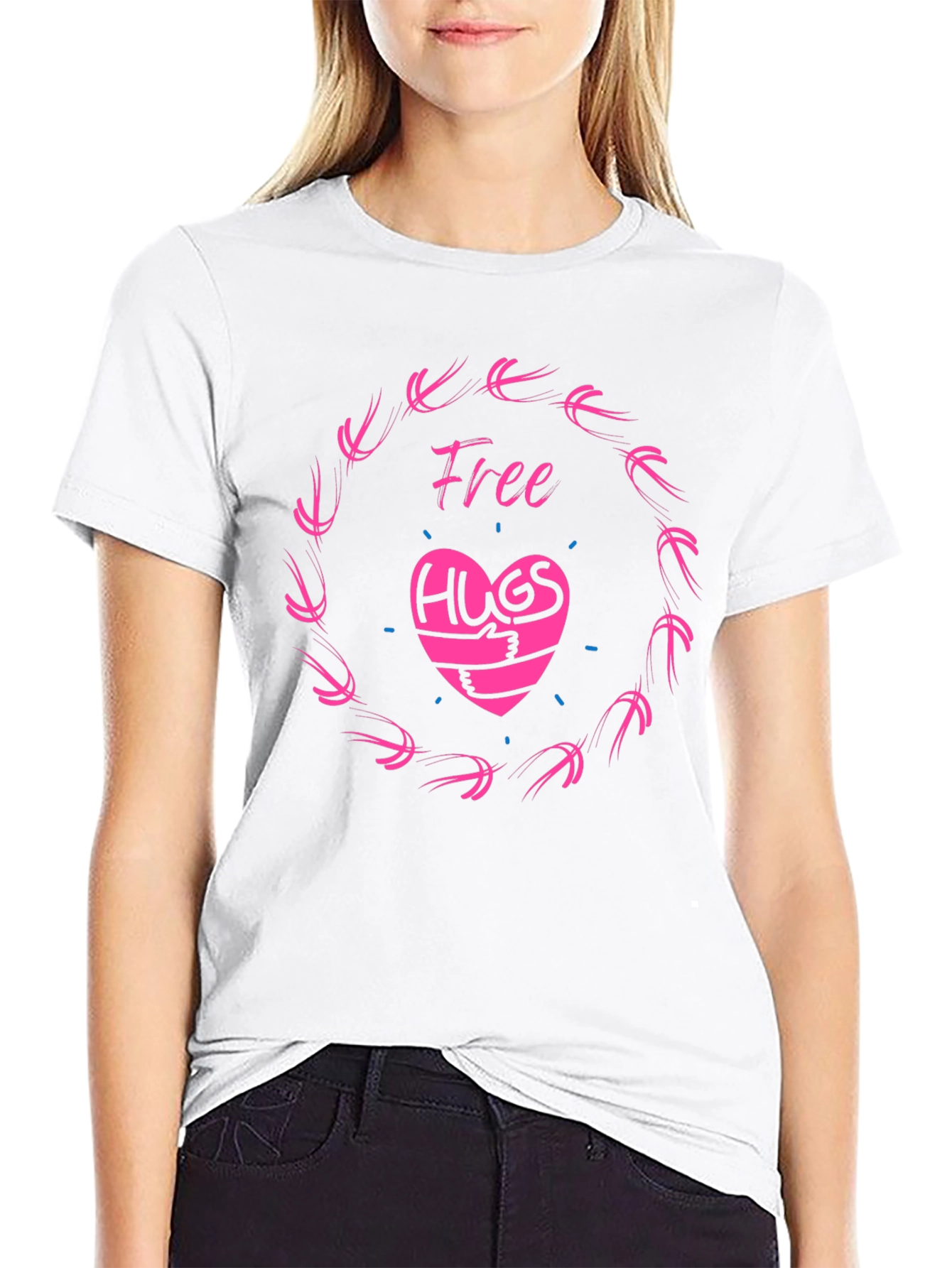 Black Free Hugs Graphic Tee - Comfort & Style view 9