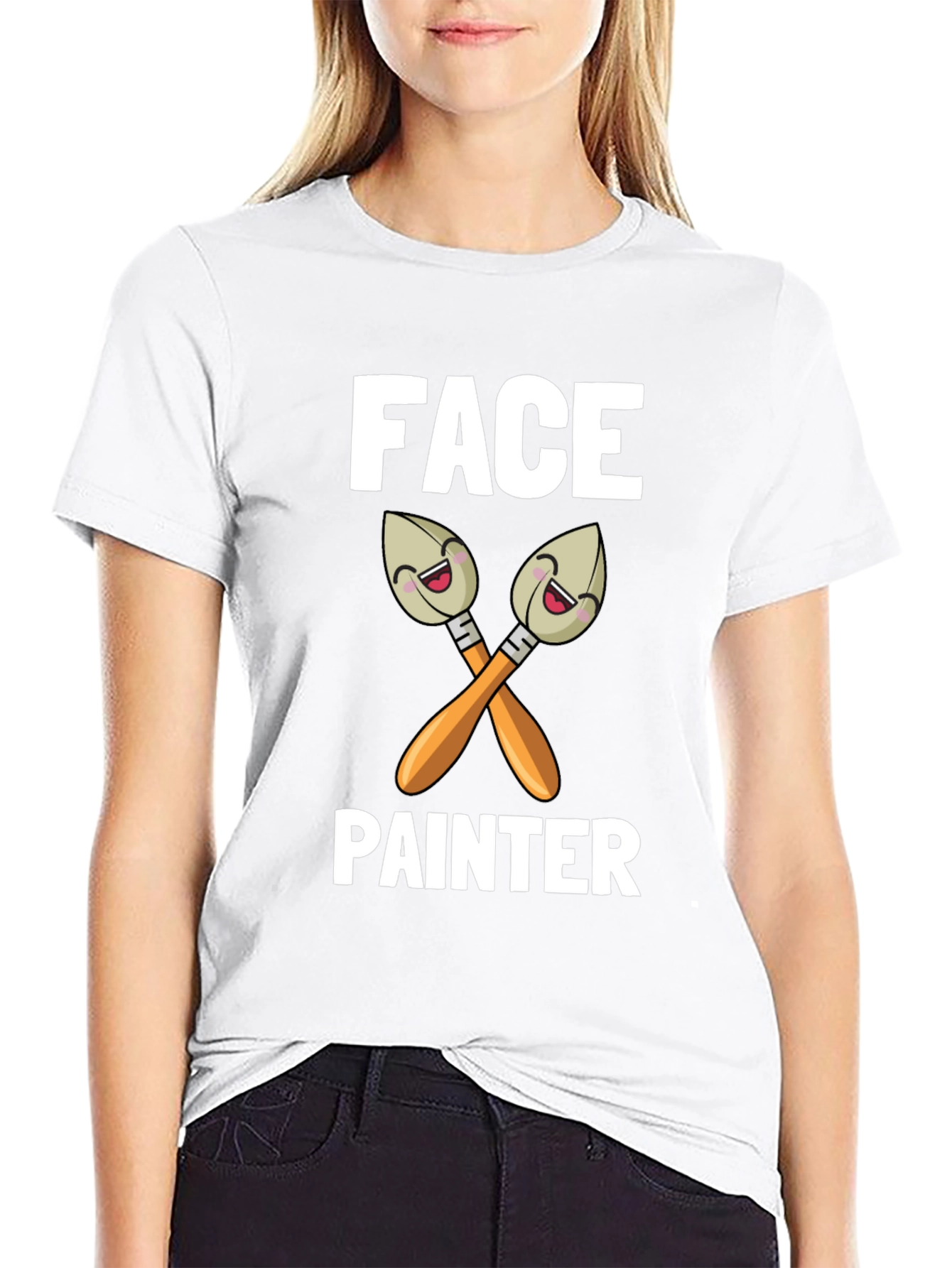 Face Painter Cartoon Brush Graphic T-Shirt - 9