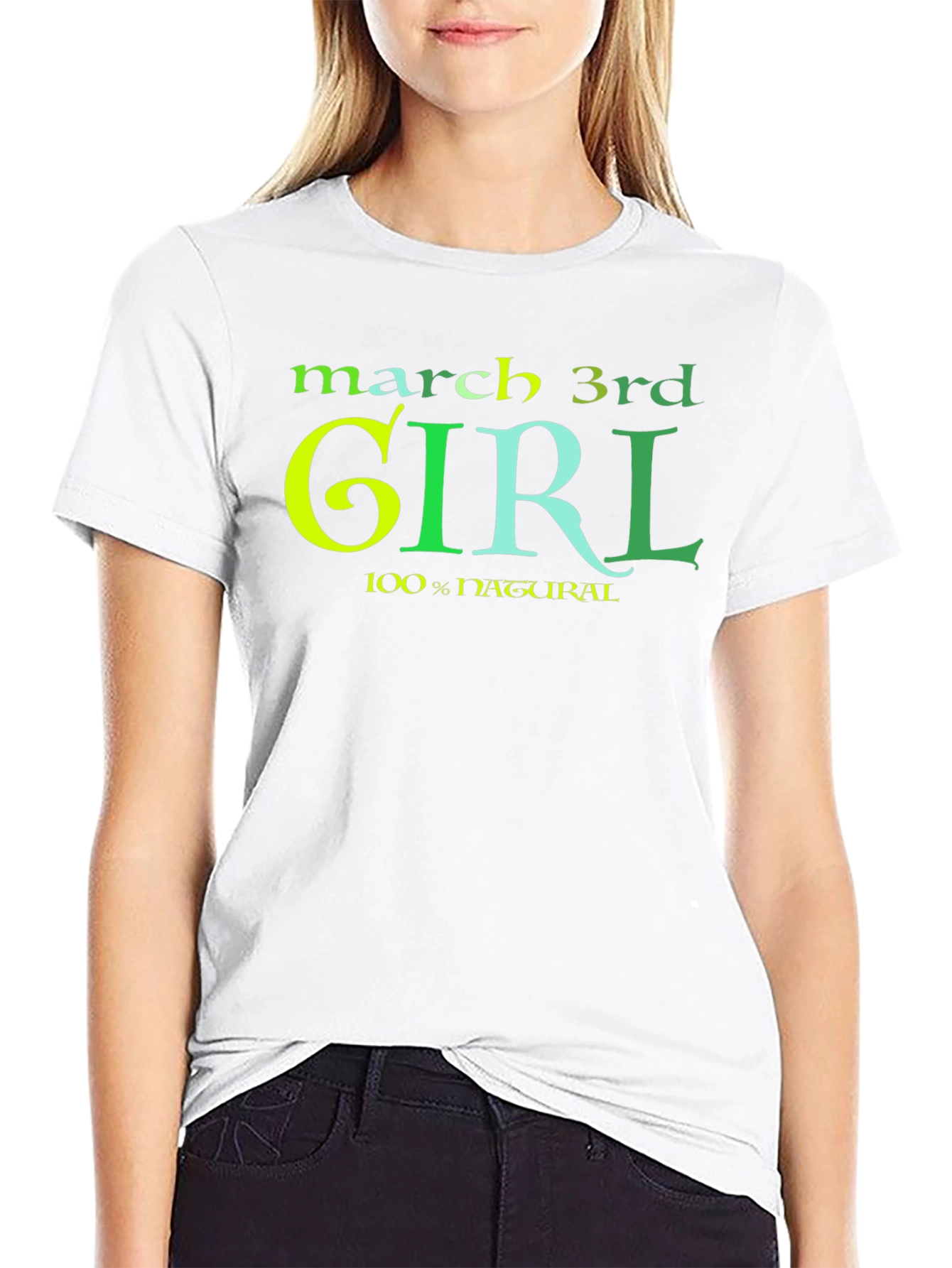 Black March 3rd Girl T-Shirt - 100% Natural view 9