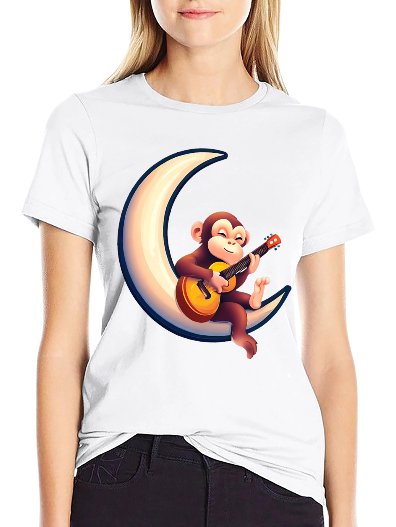 Black Monkey on the Moon T-Shirt view 9