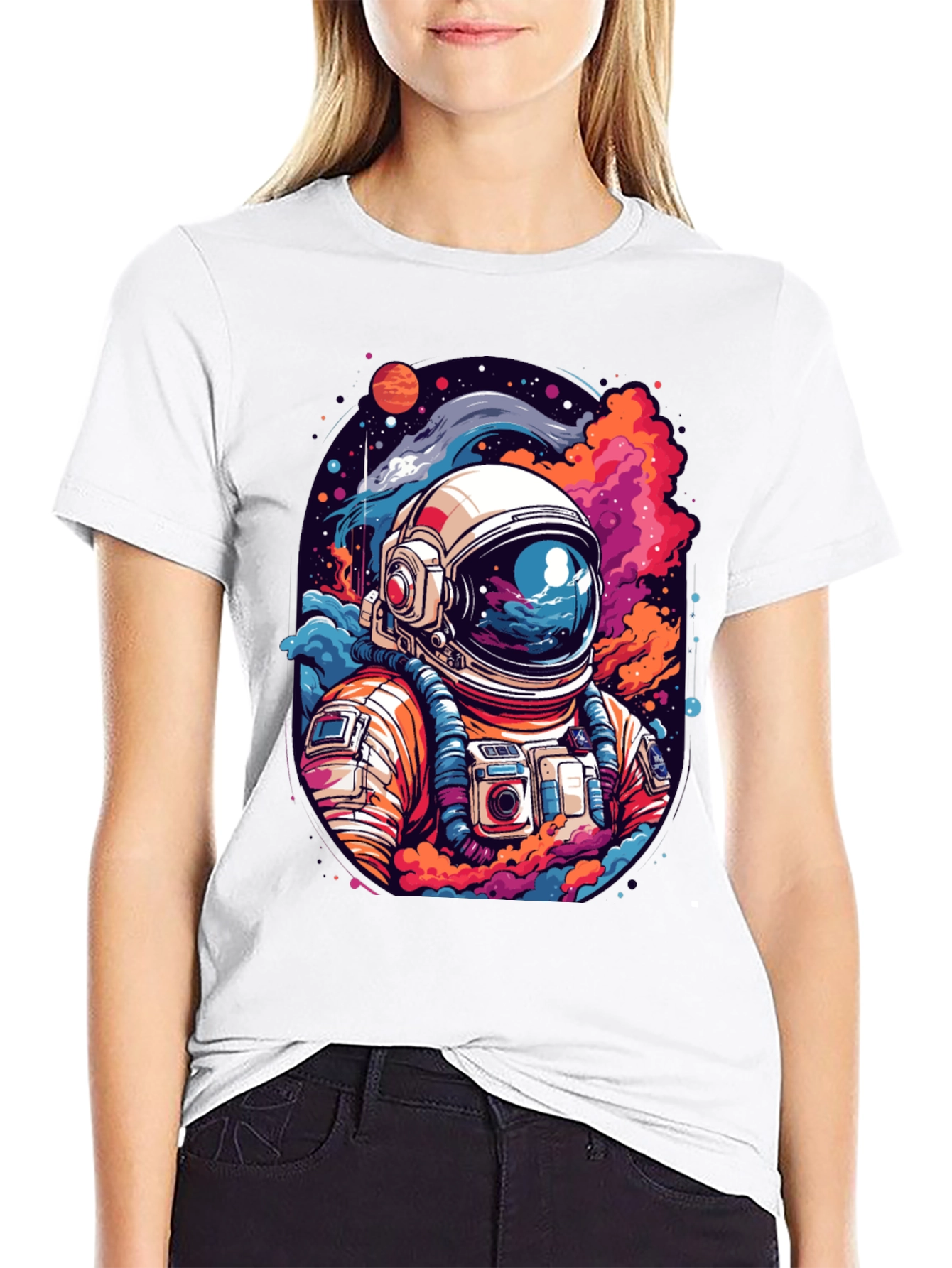 Black Cosmic Astronaut Graphic Tee - Men's Black T-Shirt view 9