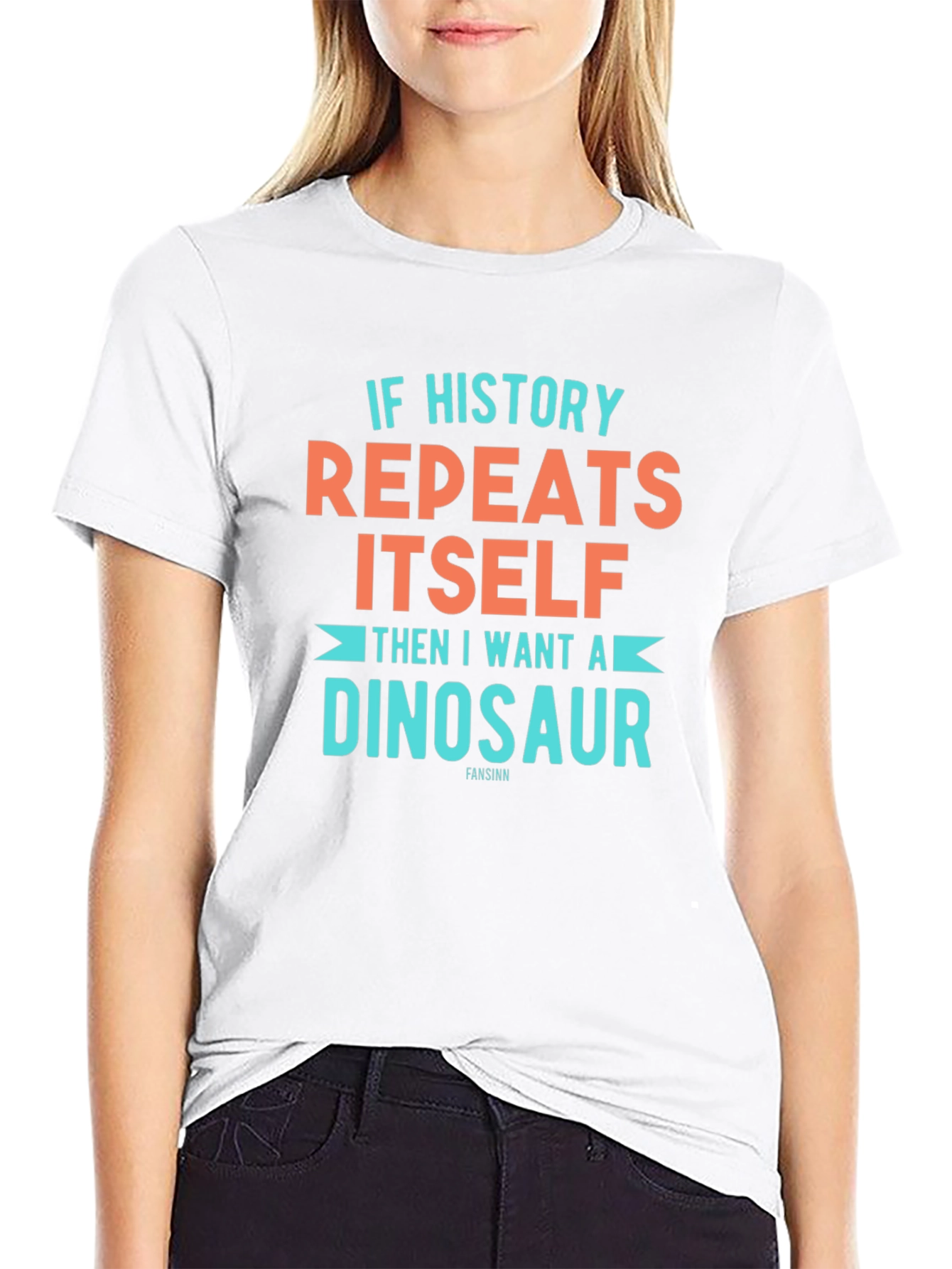 Black Funny Dinosaur History T-Shirt view 9