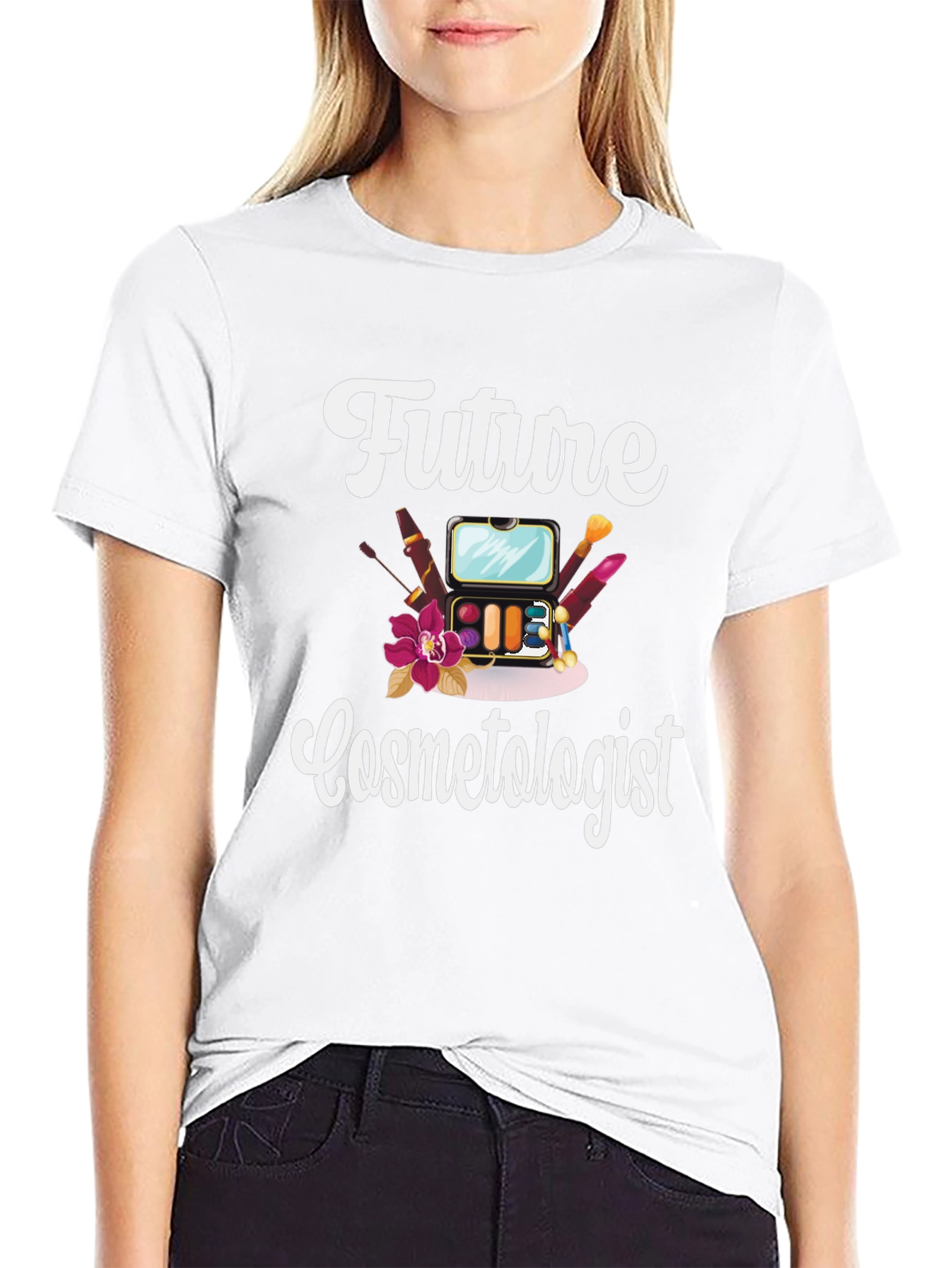 Black Future Cosmetologist T-Shirt | Makeup Artist Gift view 9