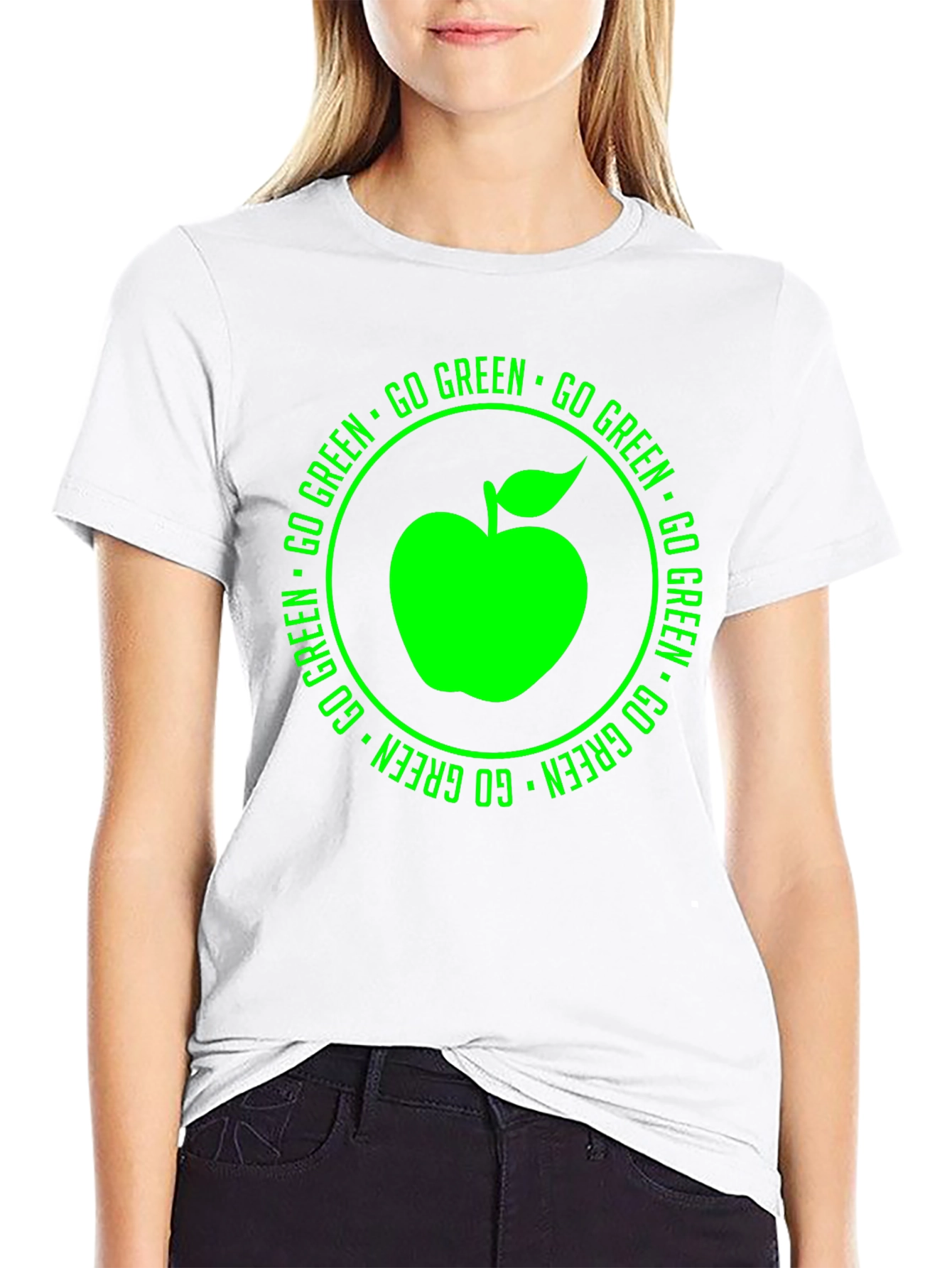 Black Go Green Apple Graphic Tee view 9