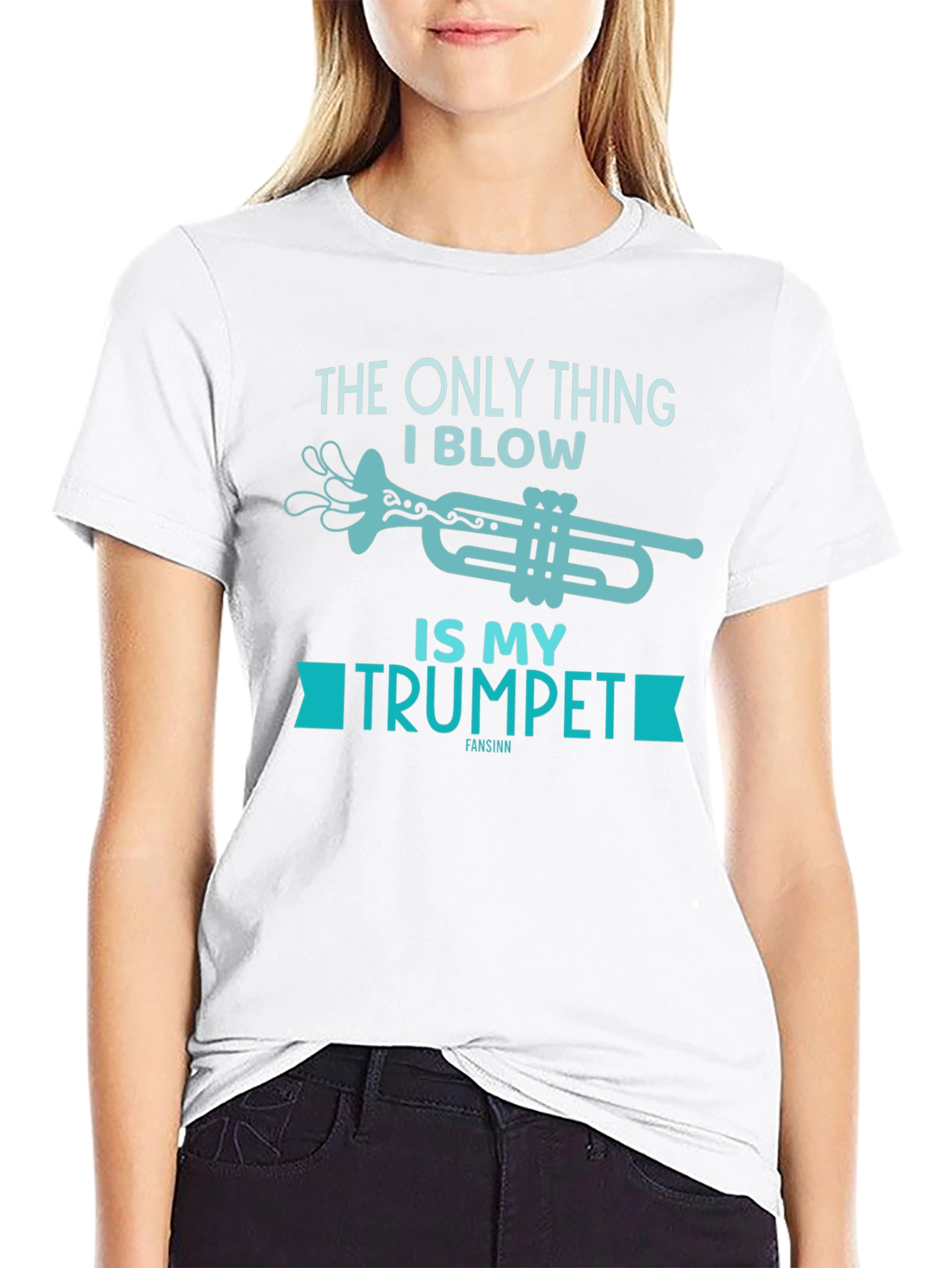 Black Funny Musician T-Shirt - The Only Thing I Blow Is My Trumpet view 9