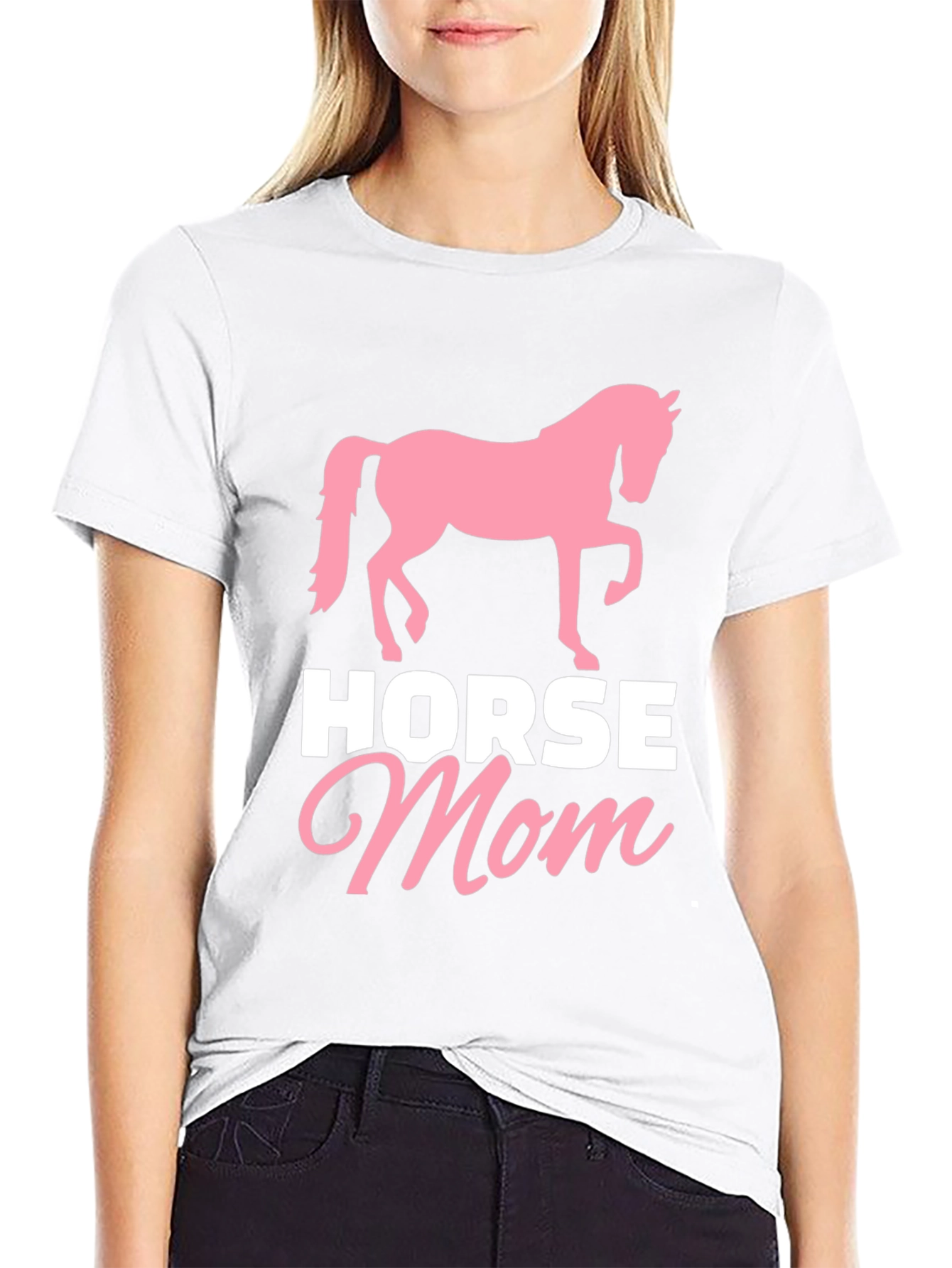 Black Horse Mom T-Shirt - Equestrian Gift view 9