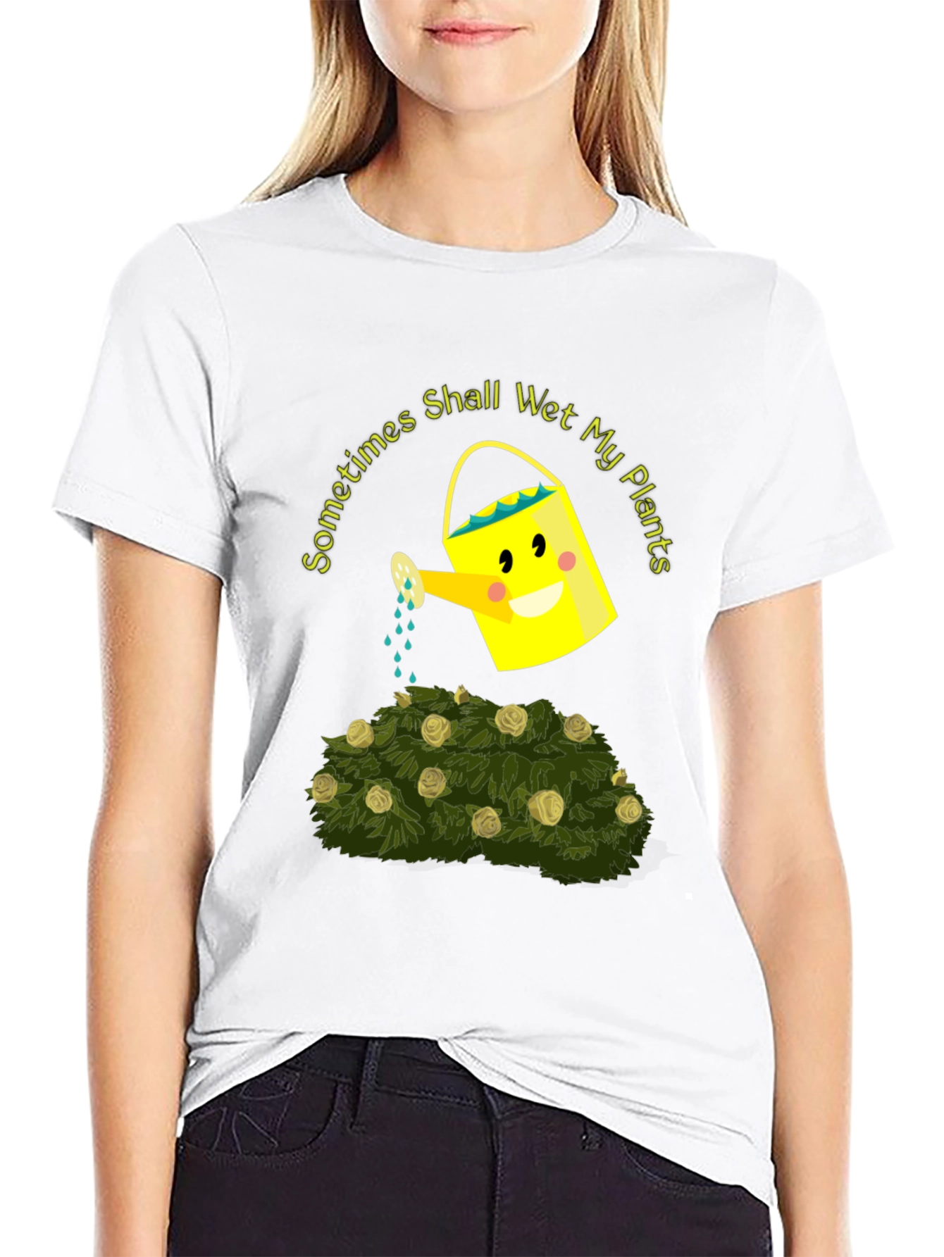 Black Funny Gardening T-Shirt - Sometimes I Shall Wet My Plants view 9