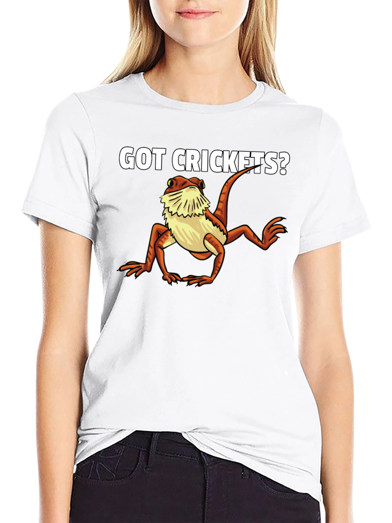 Black Got Crickets? Funny Bearded Dragon T-Shirt view 9