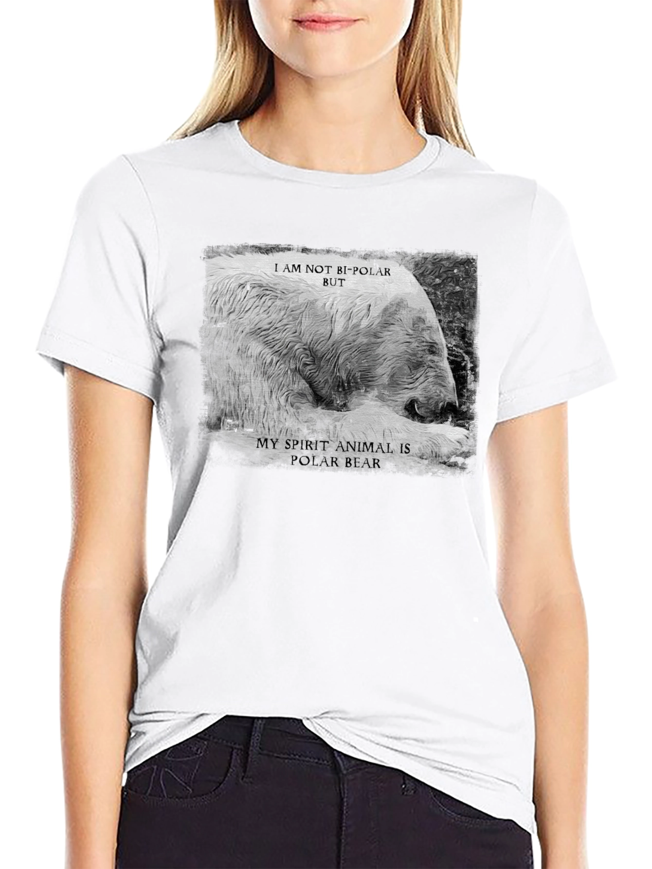 Black Polar Bear Spirit Animal T-Shirt view 9