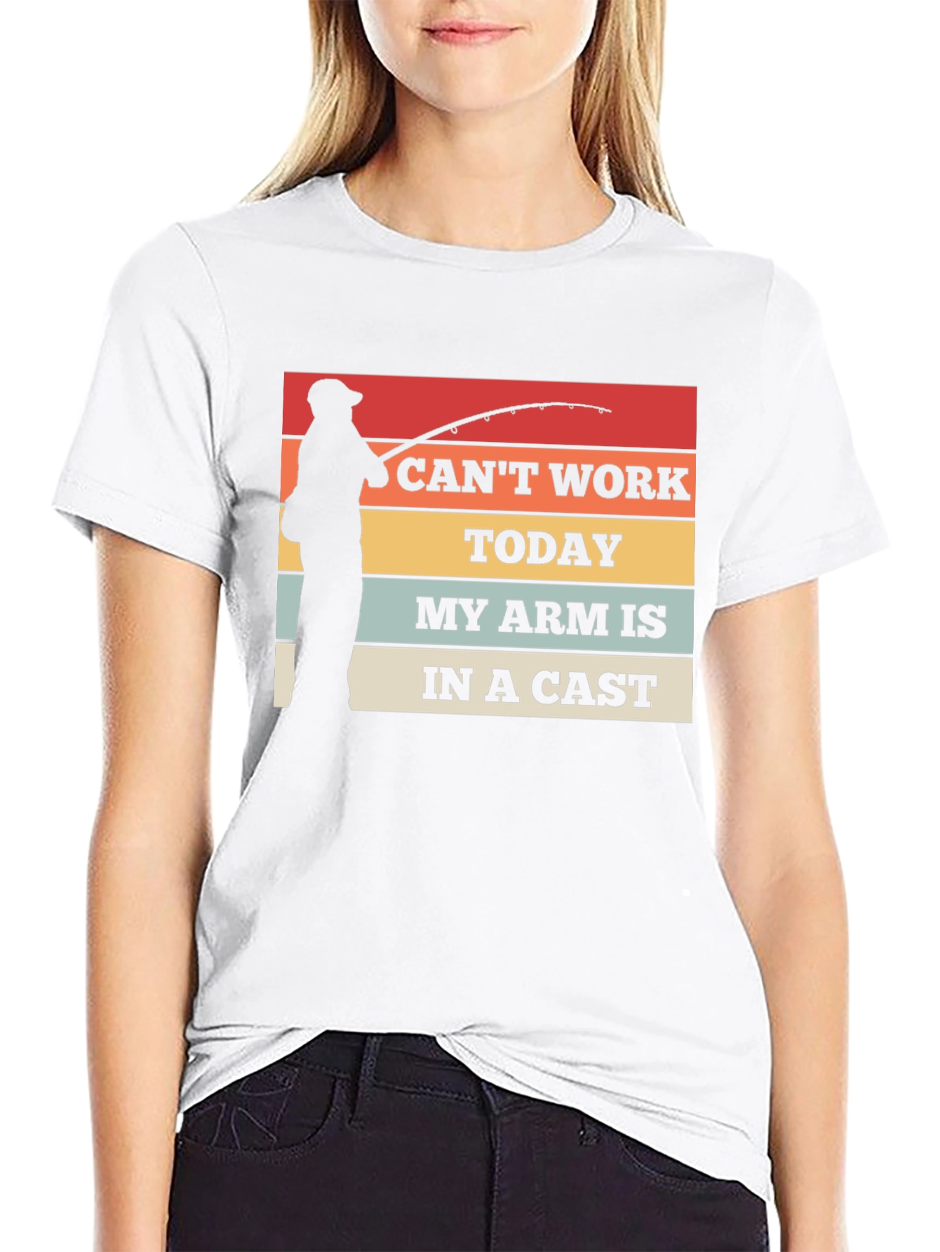 Black Funny Fishing T-Shirt: "I Can't Work Today" view 9