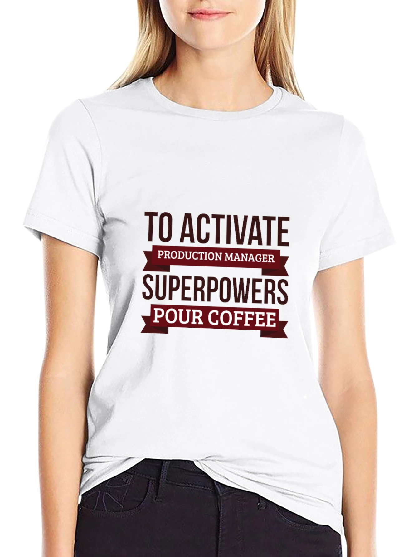 Black Production Manager Superpowers Coffee T-Shirt view 9