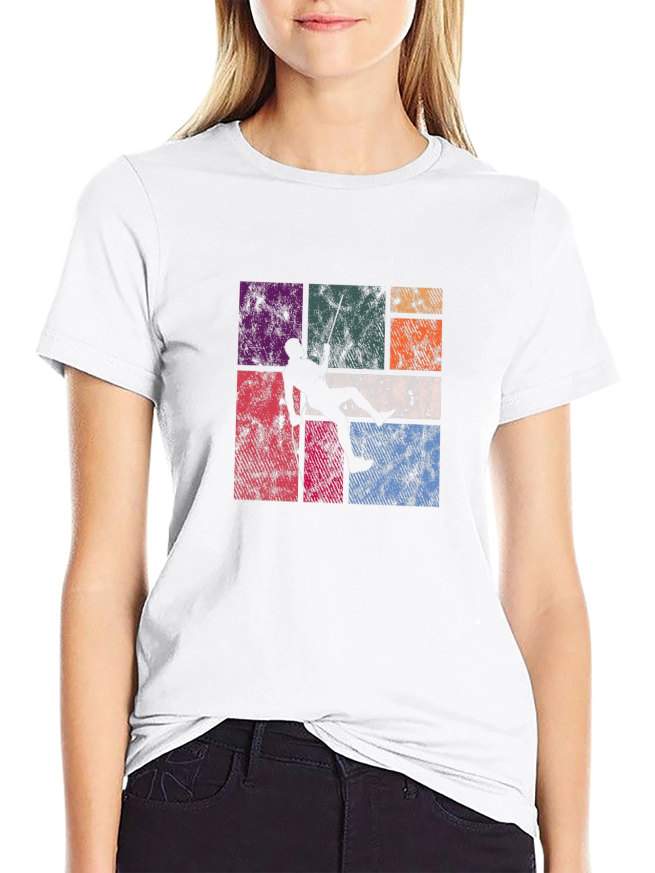 Black Retro Rock Climbing T-Shirt view 9