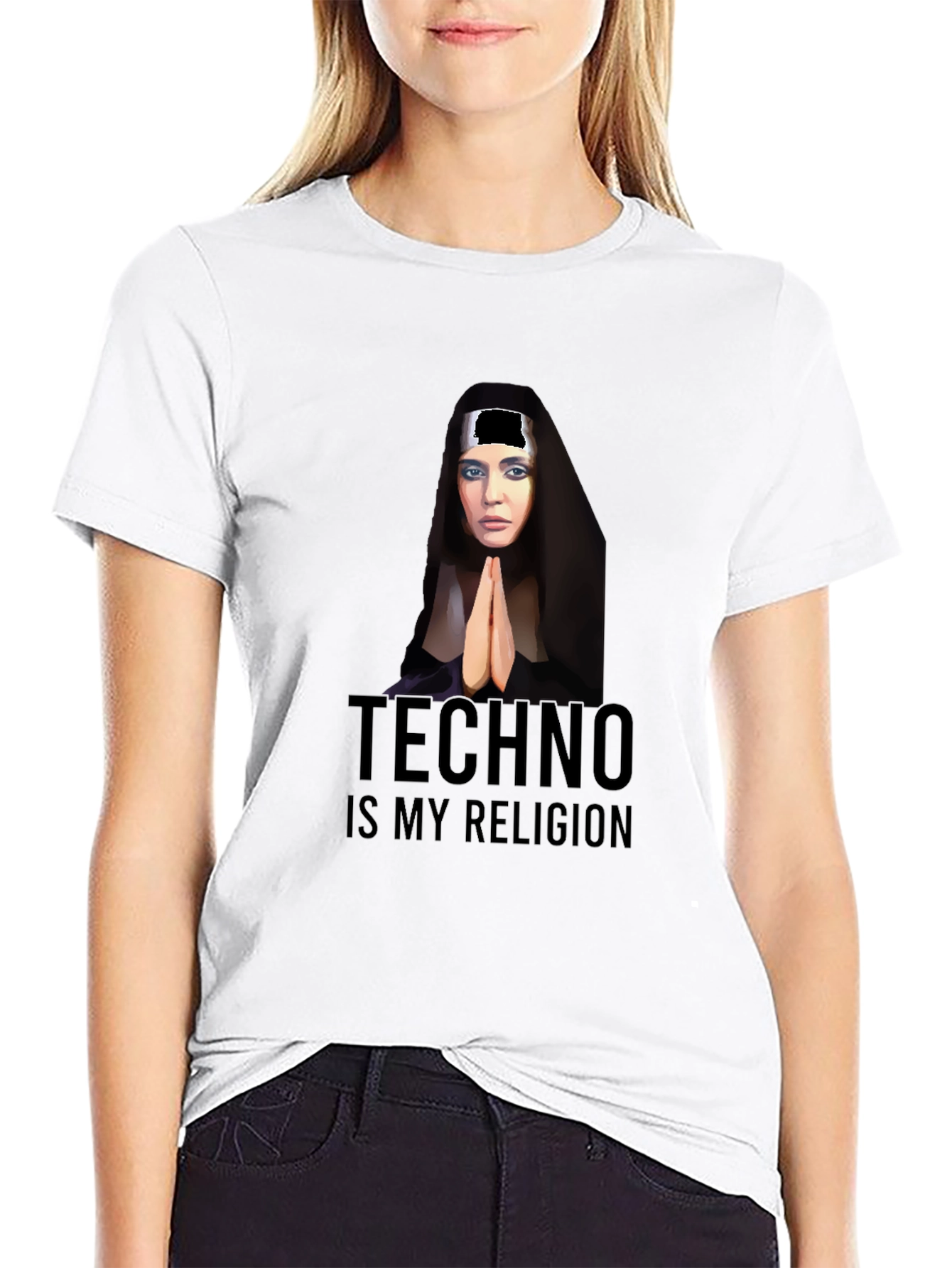 Black Techno is My Religion Graphic T-Shirt view 9