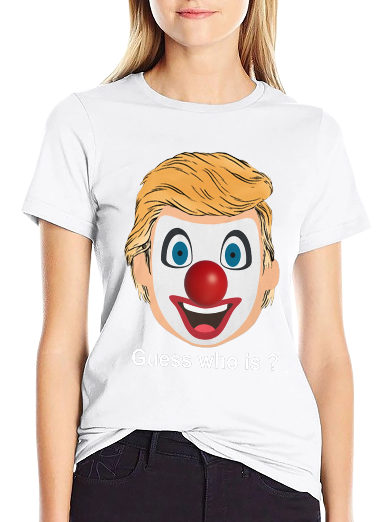 Black Clown Face Guess Who T-Shirt view 9