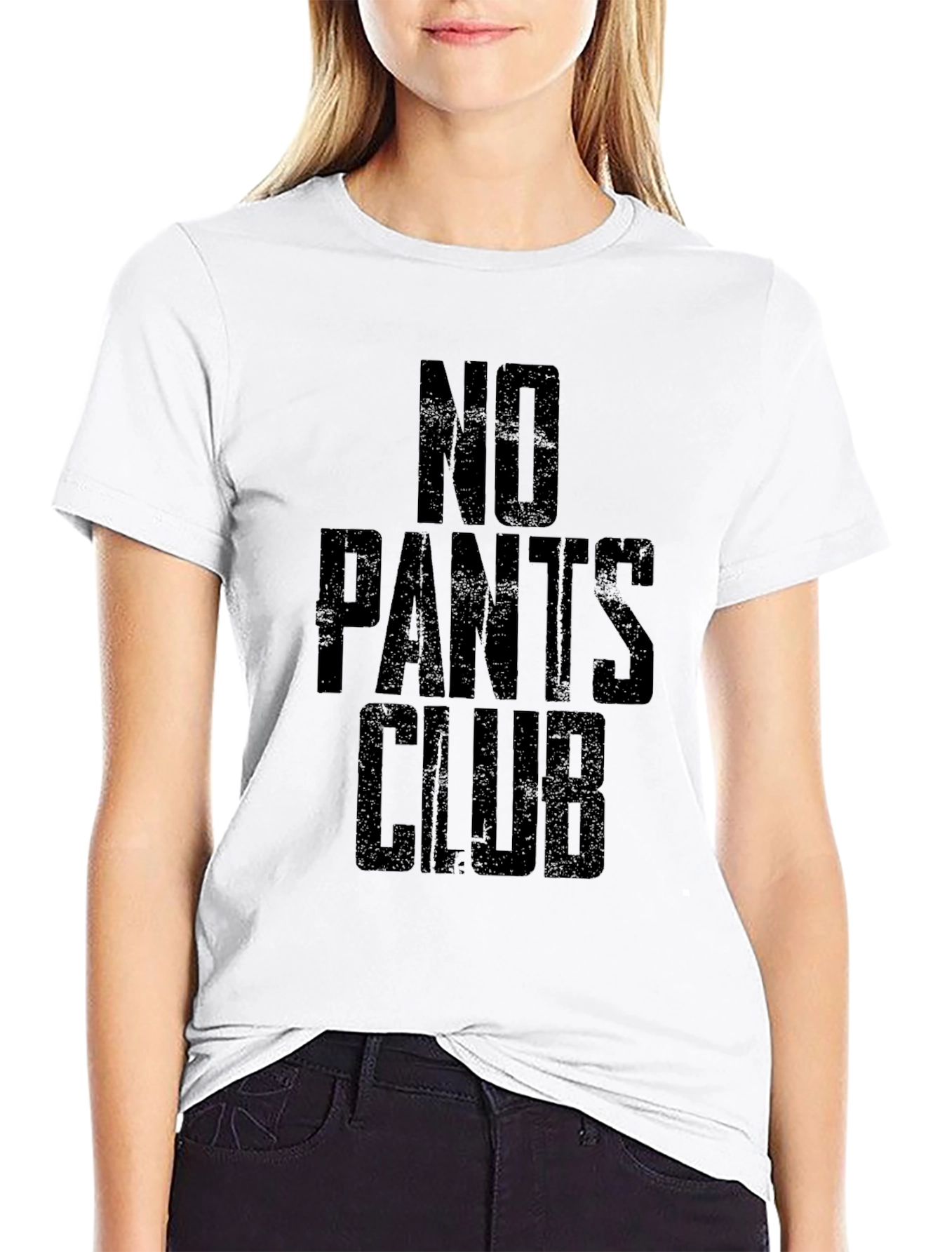 Black No Pants Club T-Shirt -  Black Humor Tee view 9