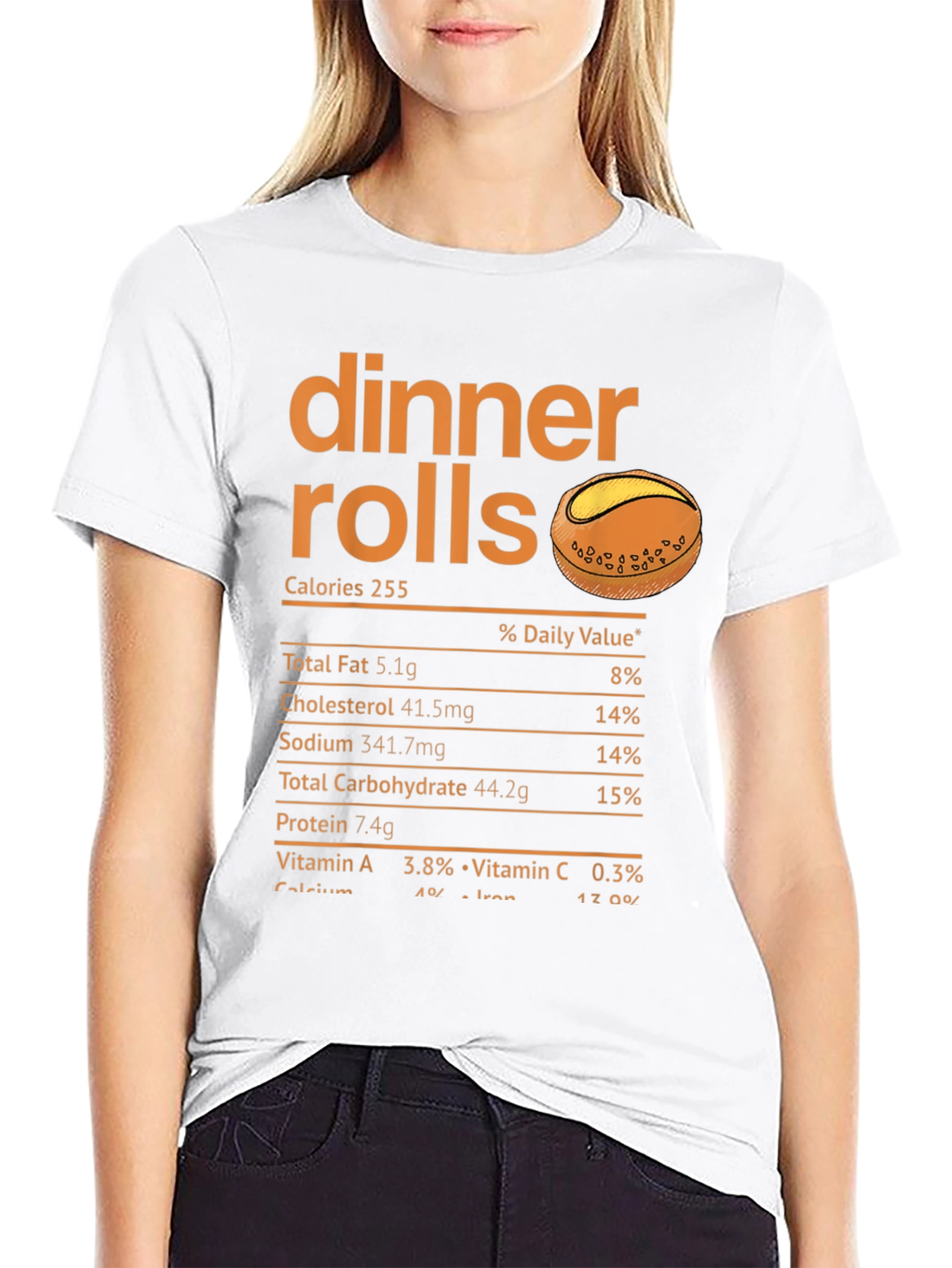Black Dinner Rolls Nutrition Facts T-Shirt view 9