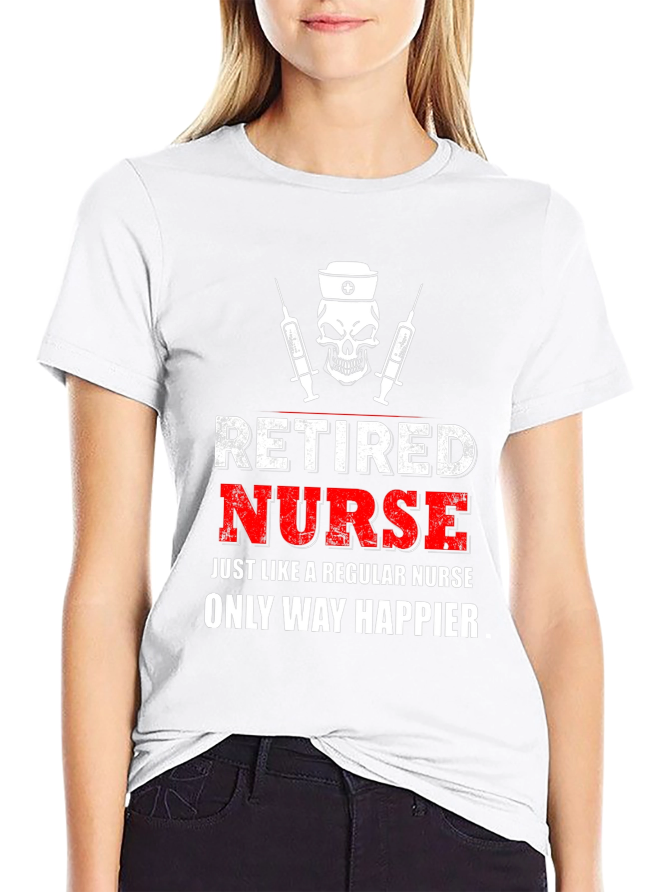 Black Retired Nurse T-Shirt - Funny Nursing Gift view 9