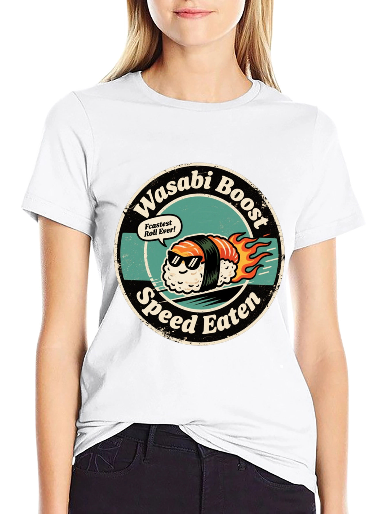 Black Wasabi Boost Sushi T-Shirt - Speed Eater view 9