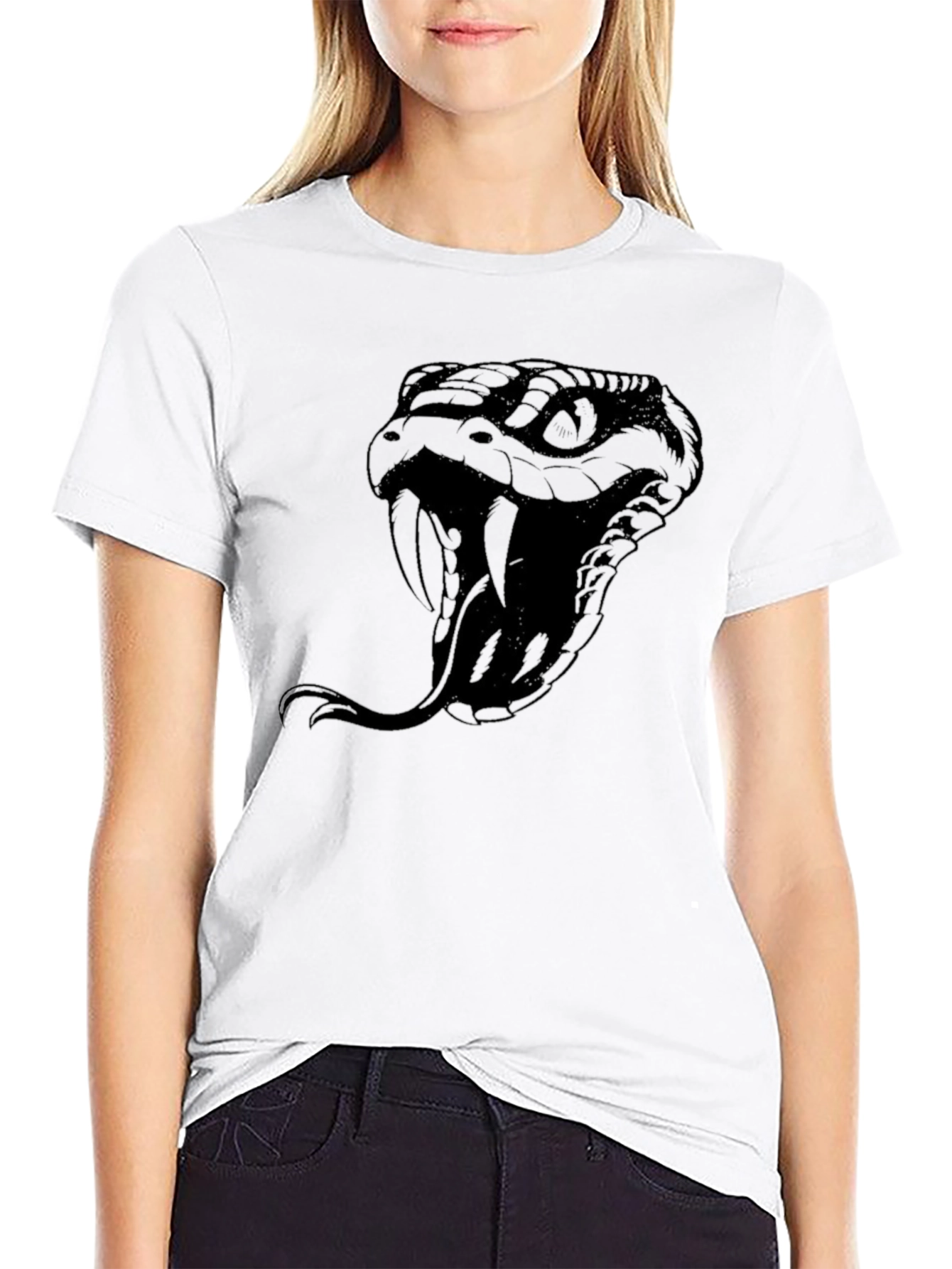 Black Men's Black Snake Graphic T-Shirt view 9