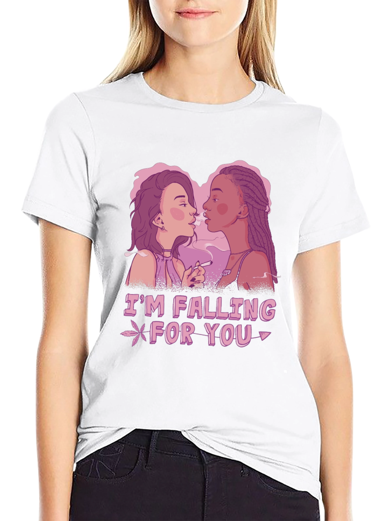 Black I'm Falling For You Graphic Tee view 9