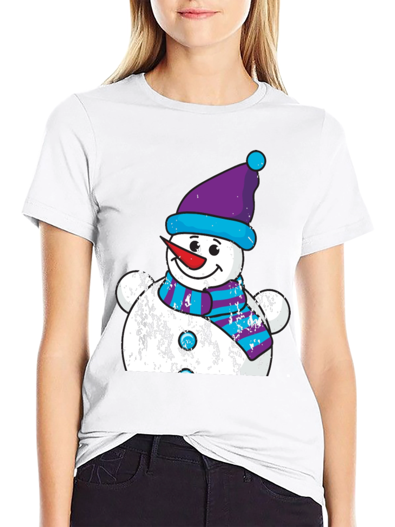 Black Festive Snowman Graphic Tee - Holiday Cheer view 9