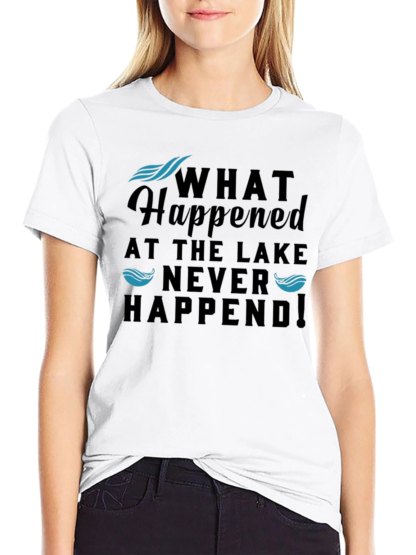Black What Happened at the Lake T-Shirt view 9