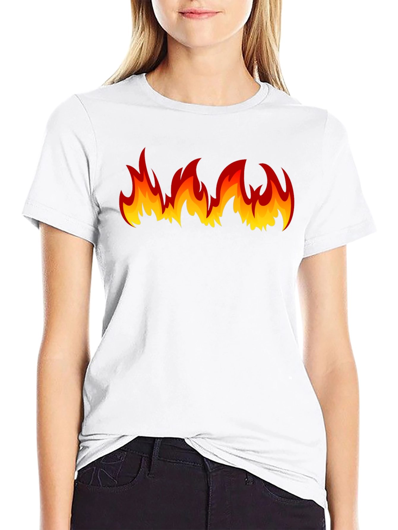 Black Fiery Flames Graphic T-Shirt - Bold & Eye-Catching view 9